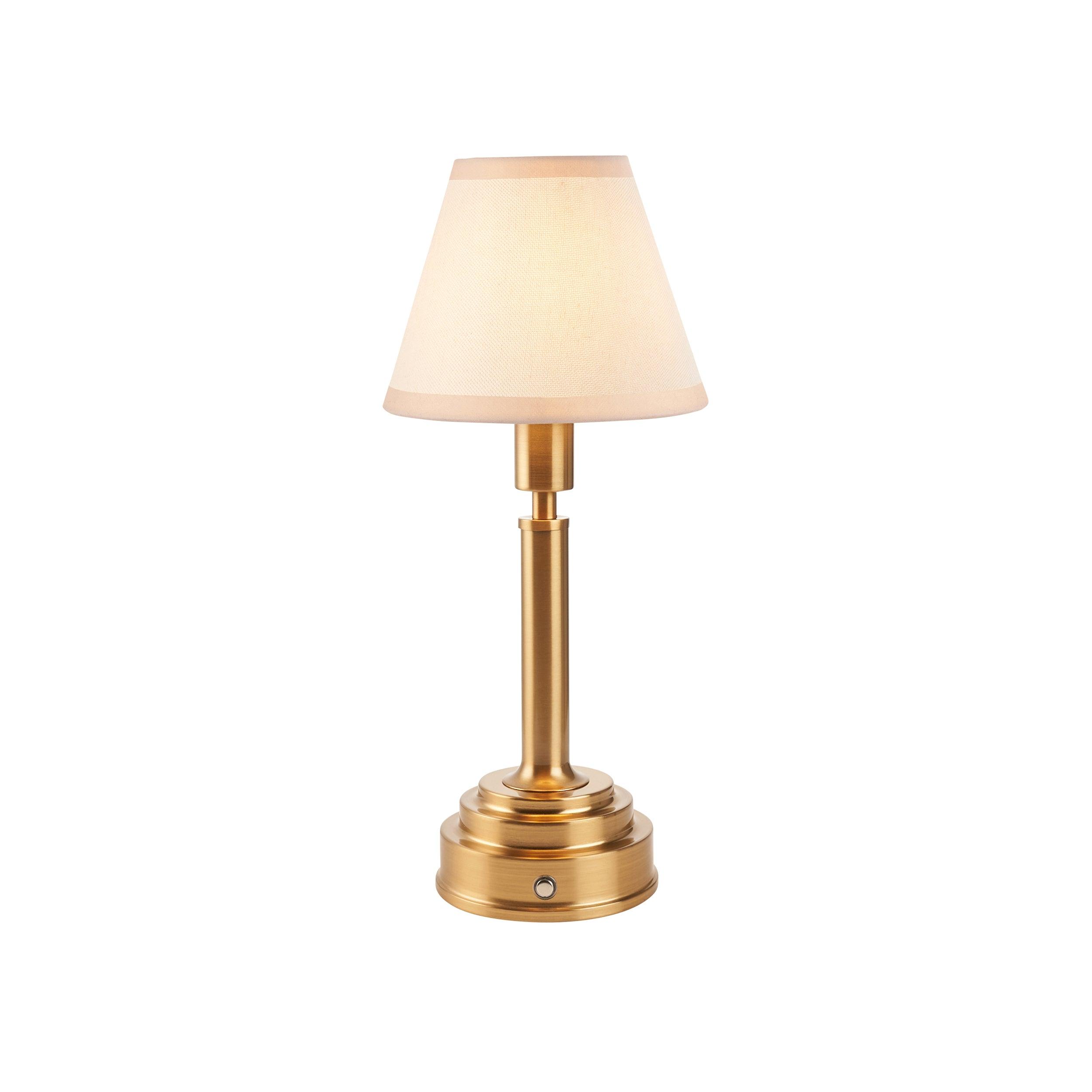 Upton Rechargeable Table Lamp & Ivy 16cm Vintage White Shade