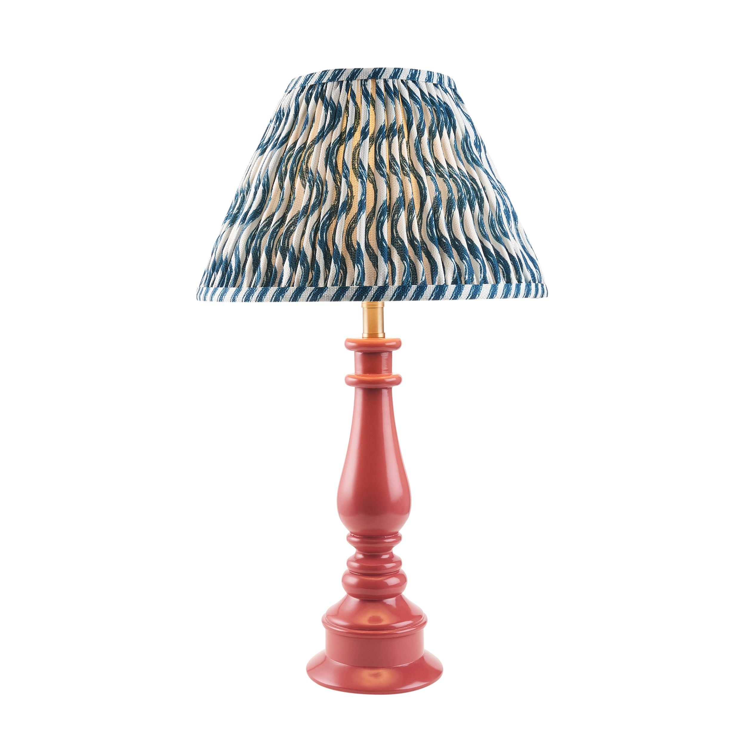 Myrtle Pink Table Lamp & Ripple 30cm Marlin Blue Shade