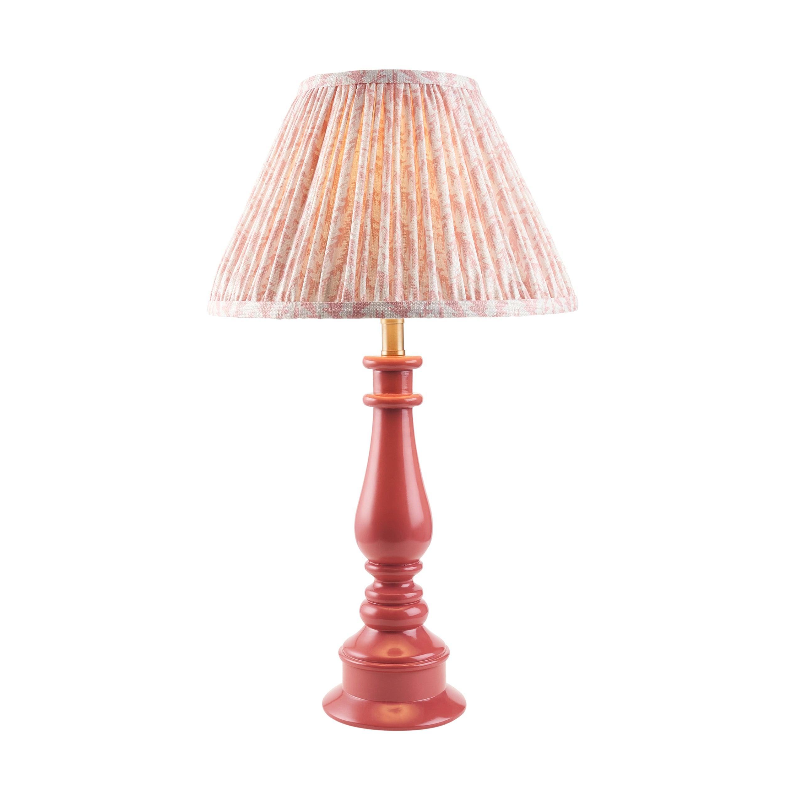 Myrtle Pink Table Lamp & Leaf 30cm Peachy Keen Shade