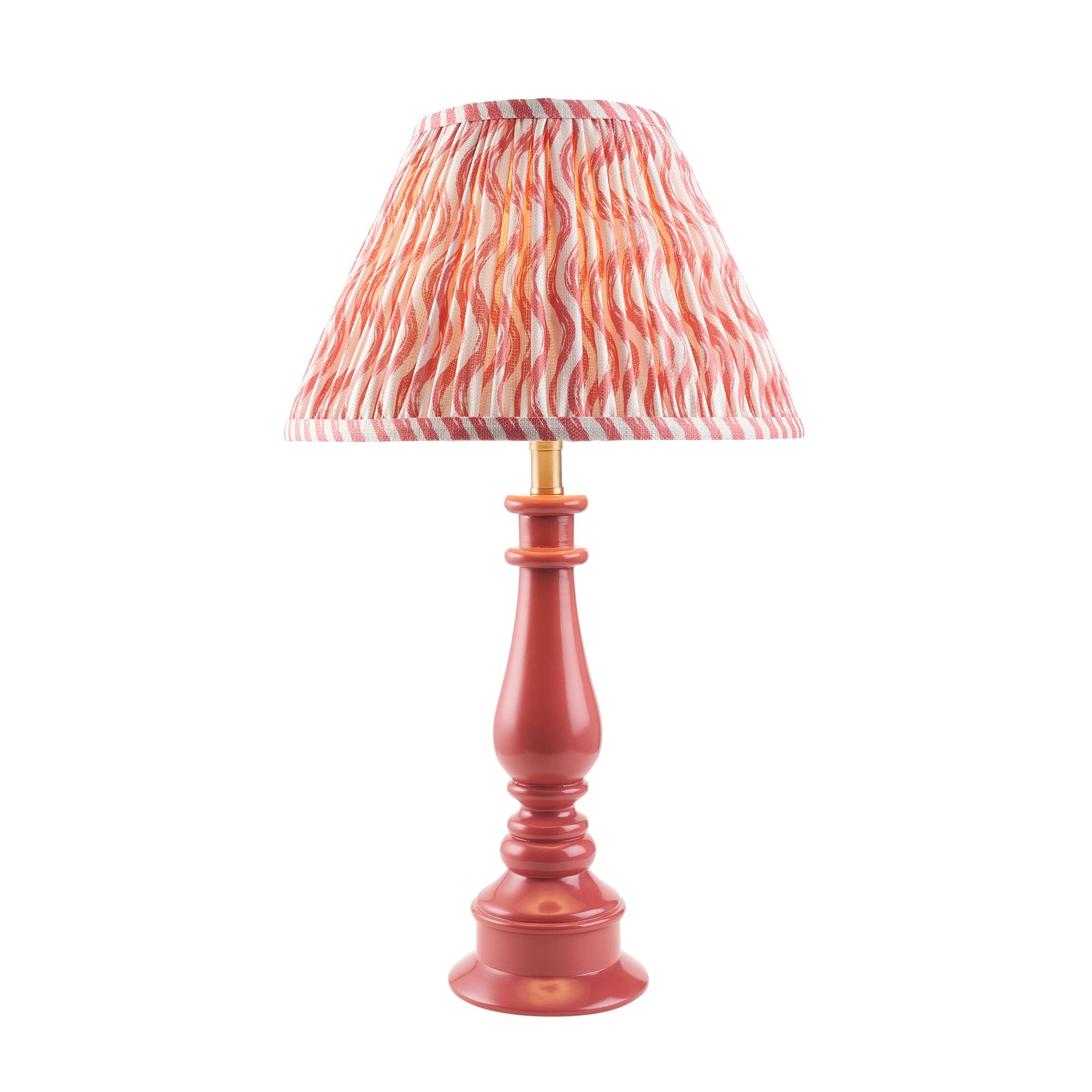 Myrtle Pink Table Lamp & Ripple 30cm Coral Pink Shade