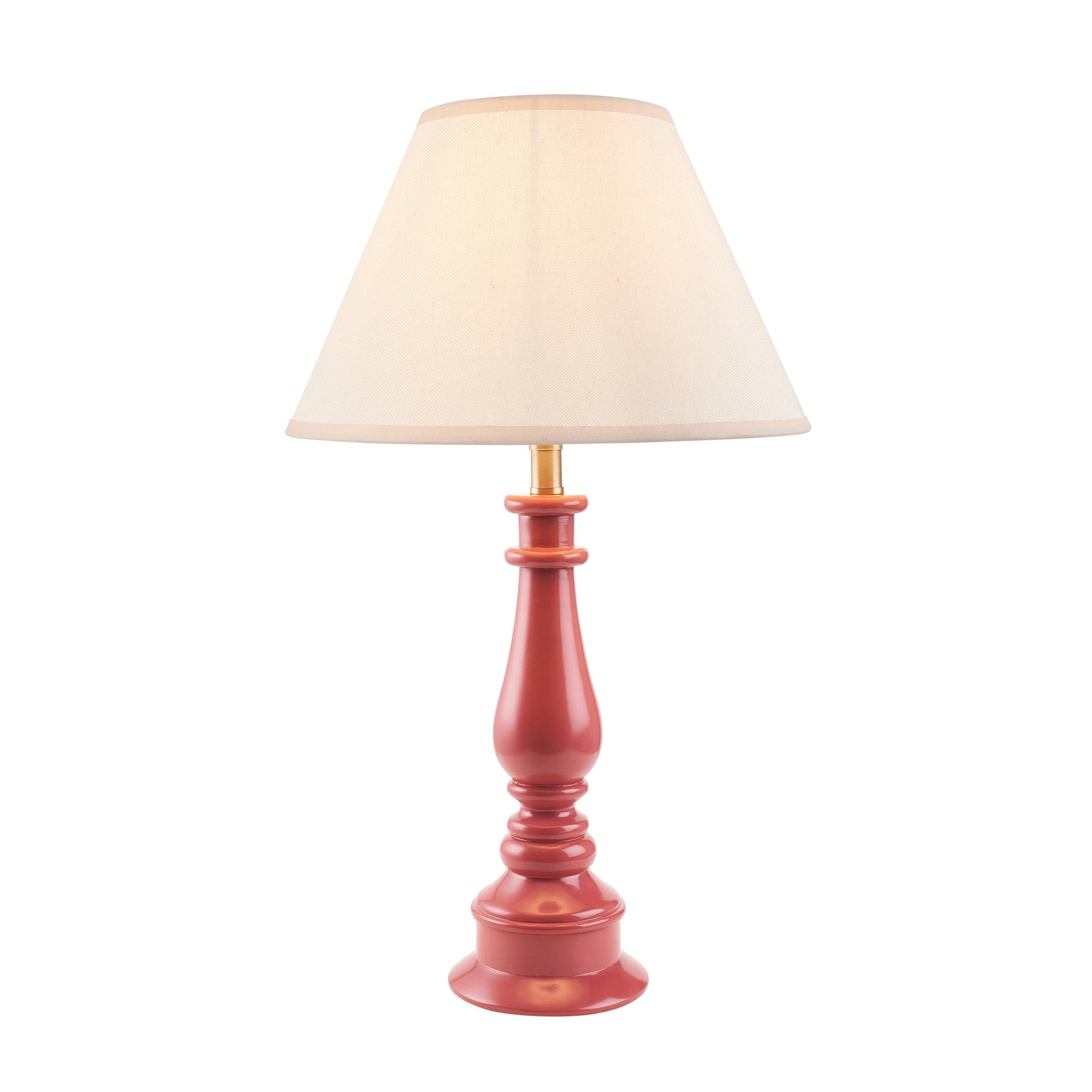 Myrtle Pink Table Lamp & Ivy 30cm Vintage White Shade