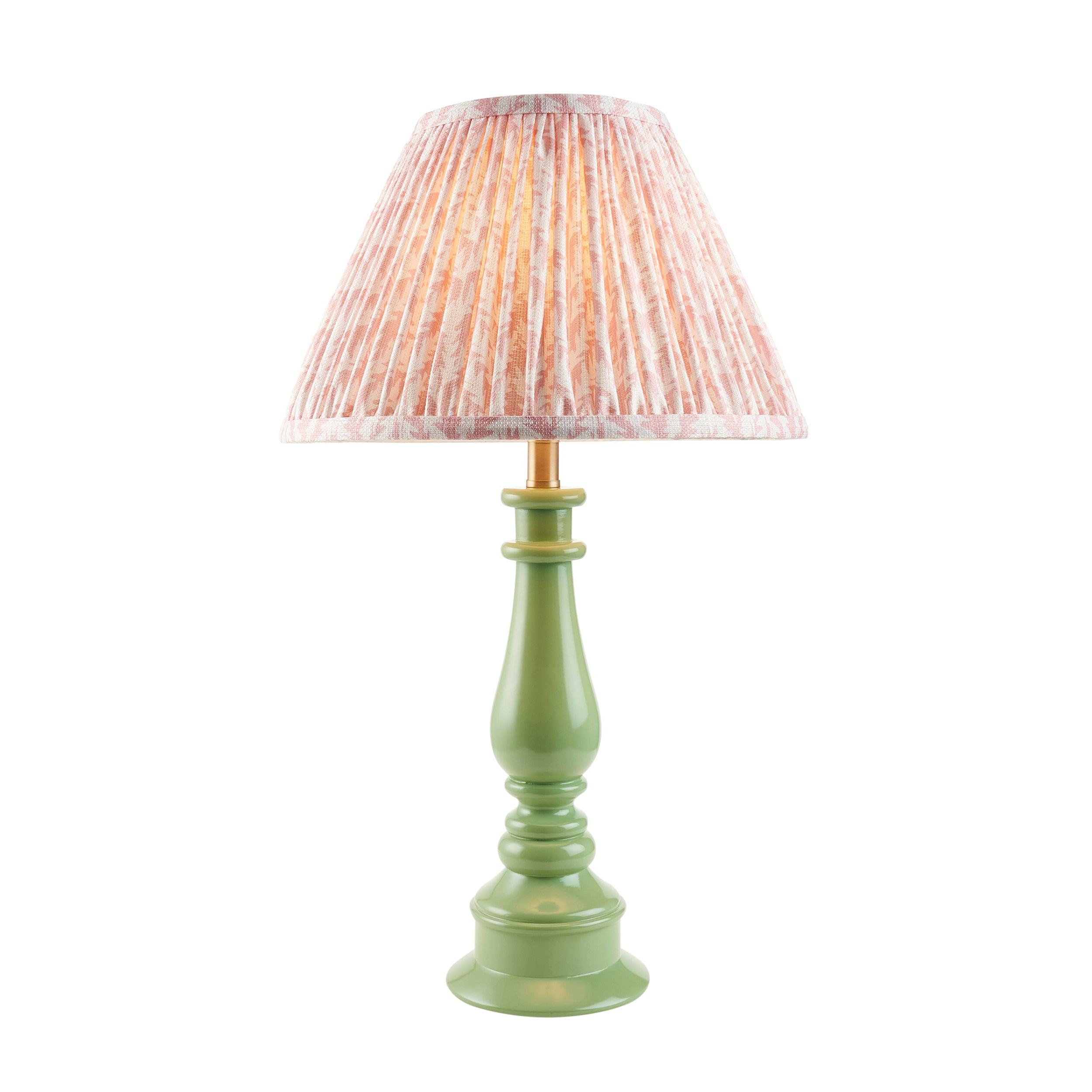 Myrtle Green Table Lamp & Leaf 30cm Peachy Keen Shade