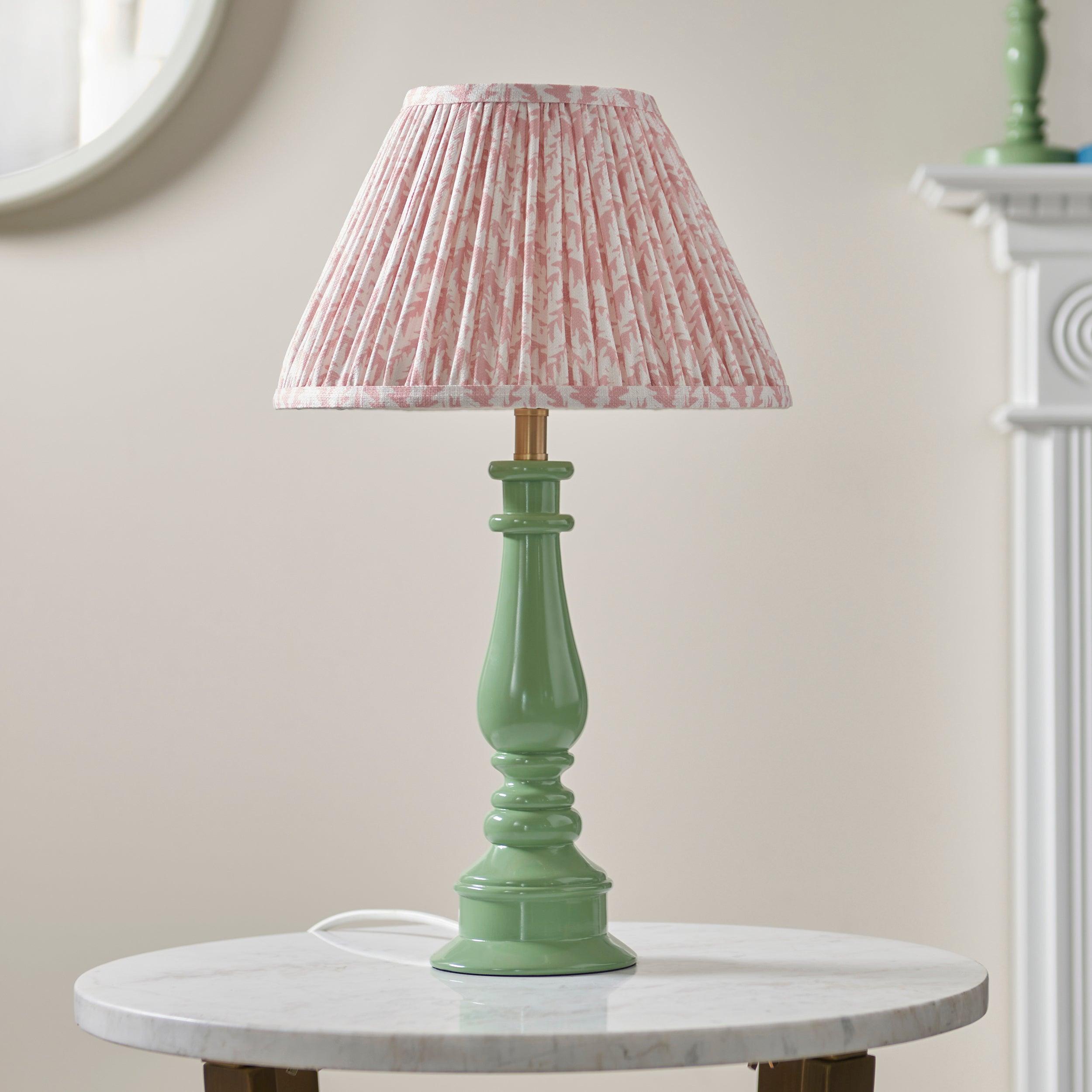 Myrtle Green Table Lamp & Leaf 30cm Peachy Keen Shade
