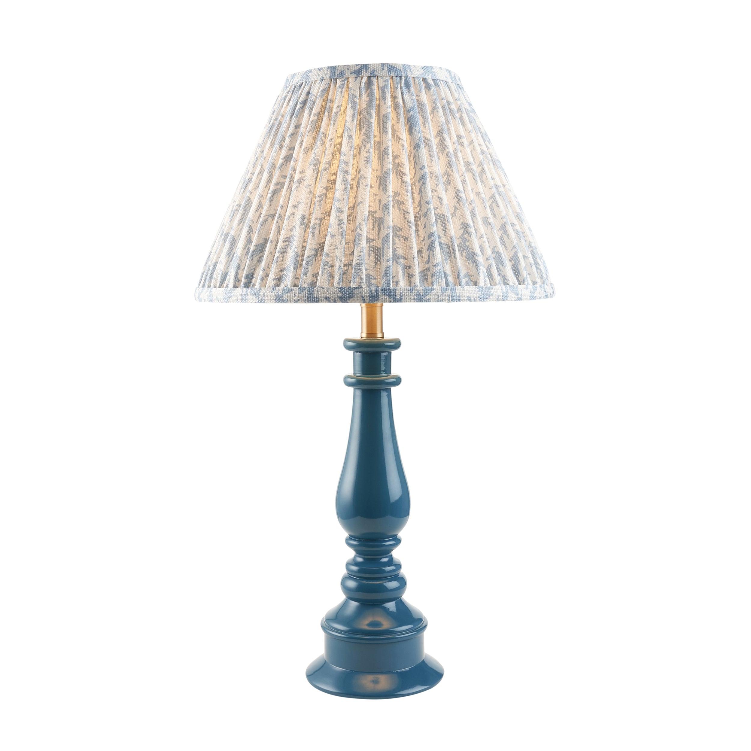 Myrtle Blue Table Lamp & Leaf 30cm Shell Bay Blue Shade