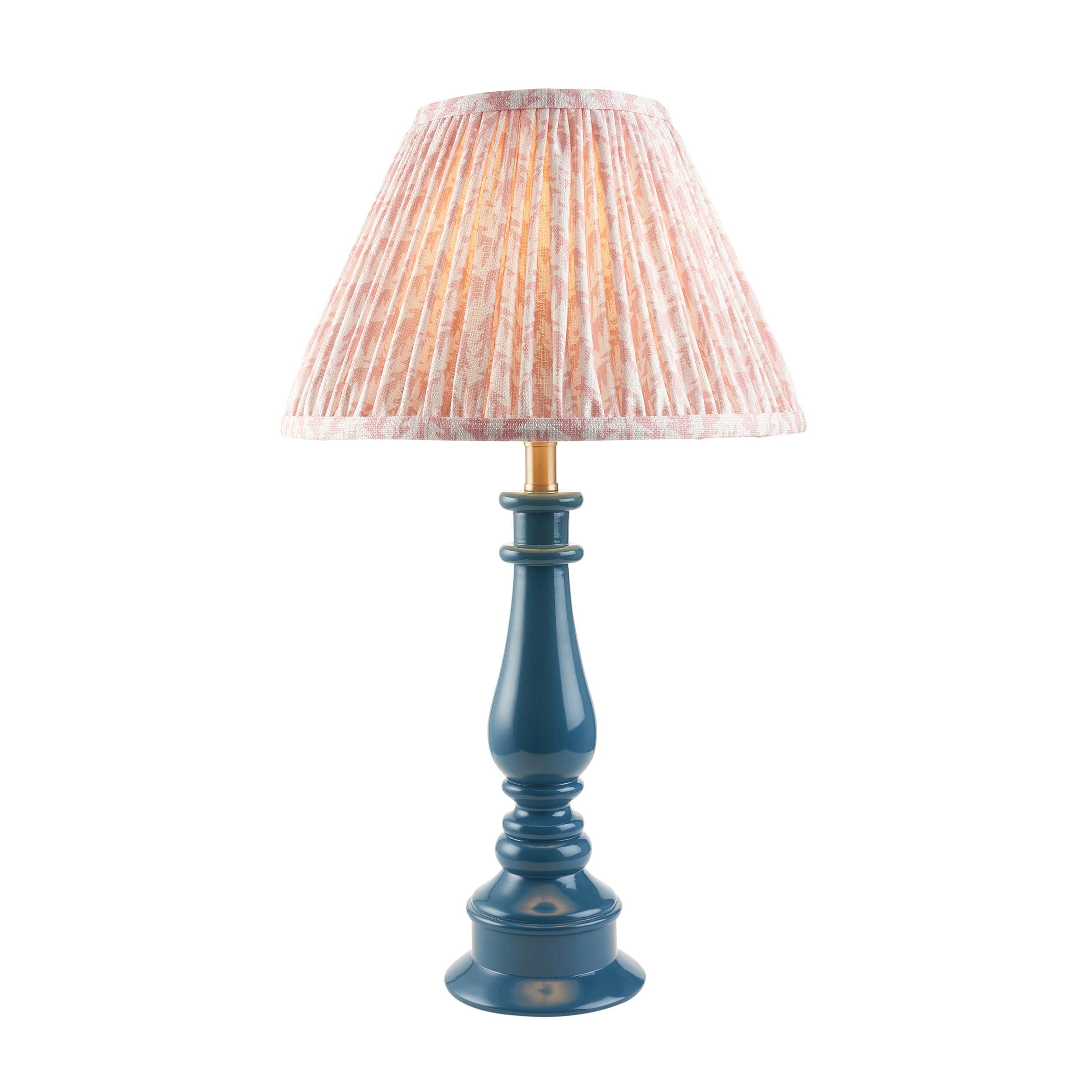 Myrtle Blue Table Lamp & Leaf 30cm Peachy Keen Shade