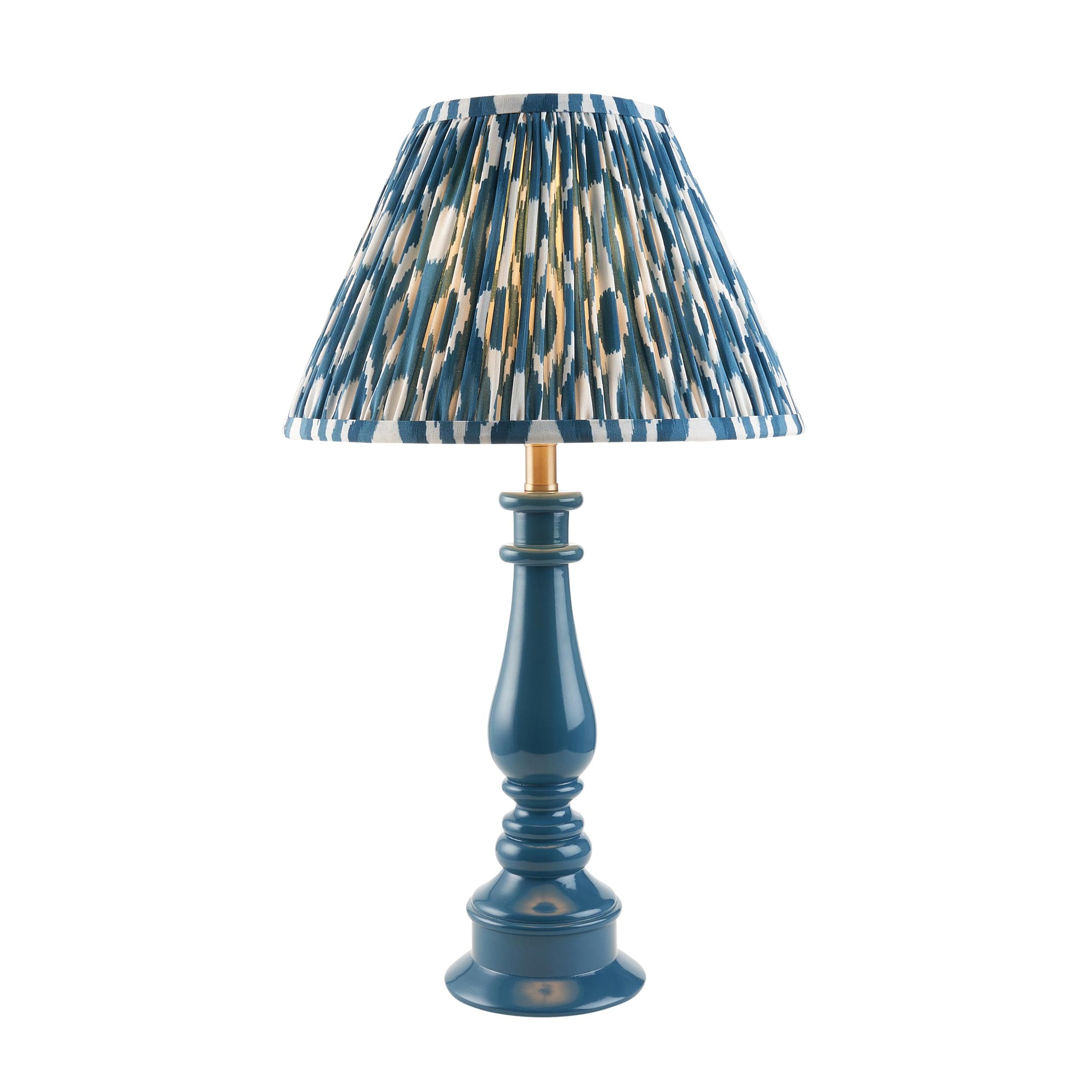 Myrtle Blue Table Lamp & Ikat 30cm Marlin Blue Shade