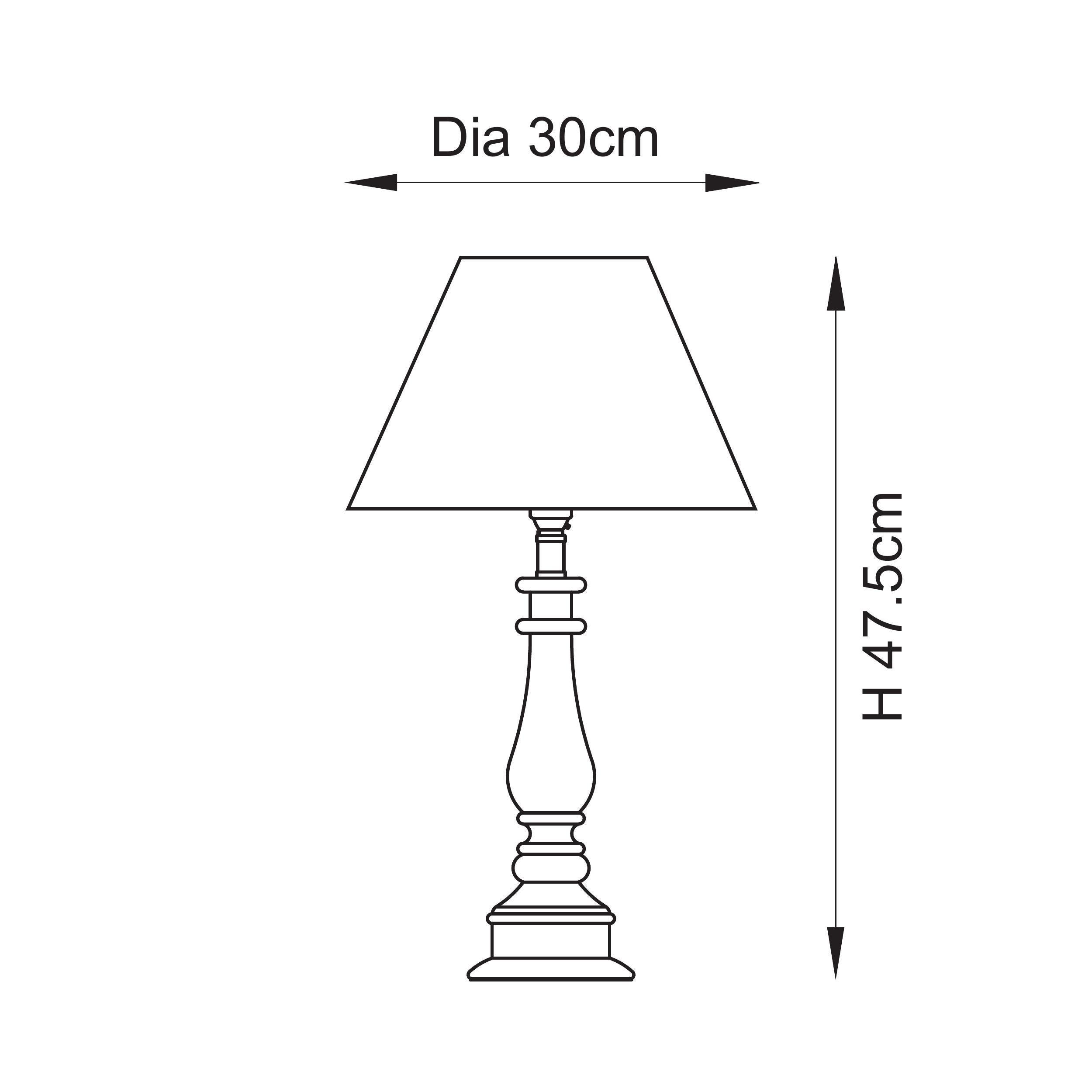 Myrtle White Table Lamp & Ikat 30cm Pearl Grey Shade