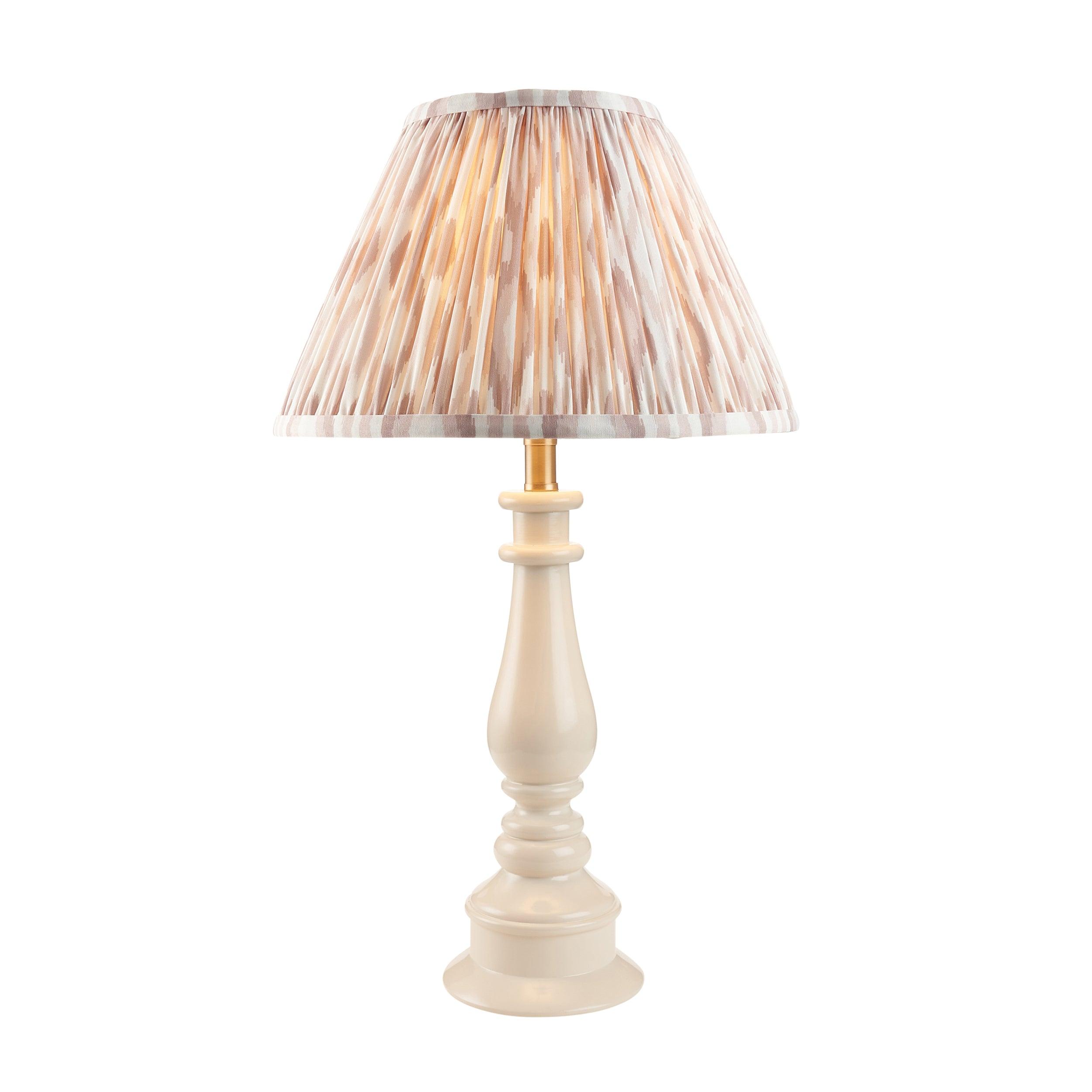 Myrtle White Table Lamp & Ikat 30cm Neutral Shade