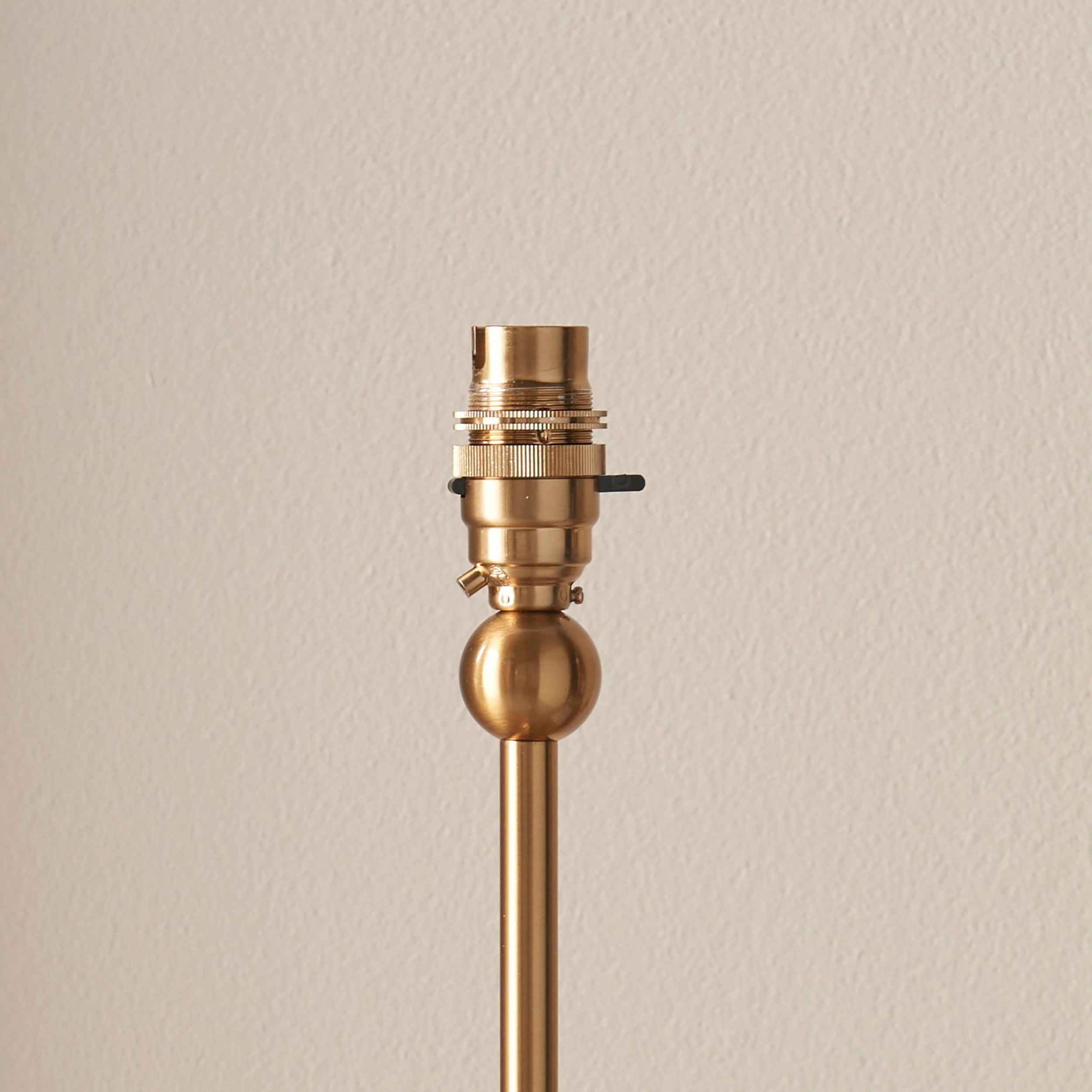 Santiago Brass Table Lamp With Blue Ikat Shade