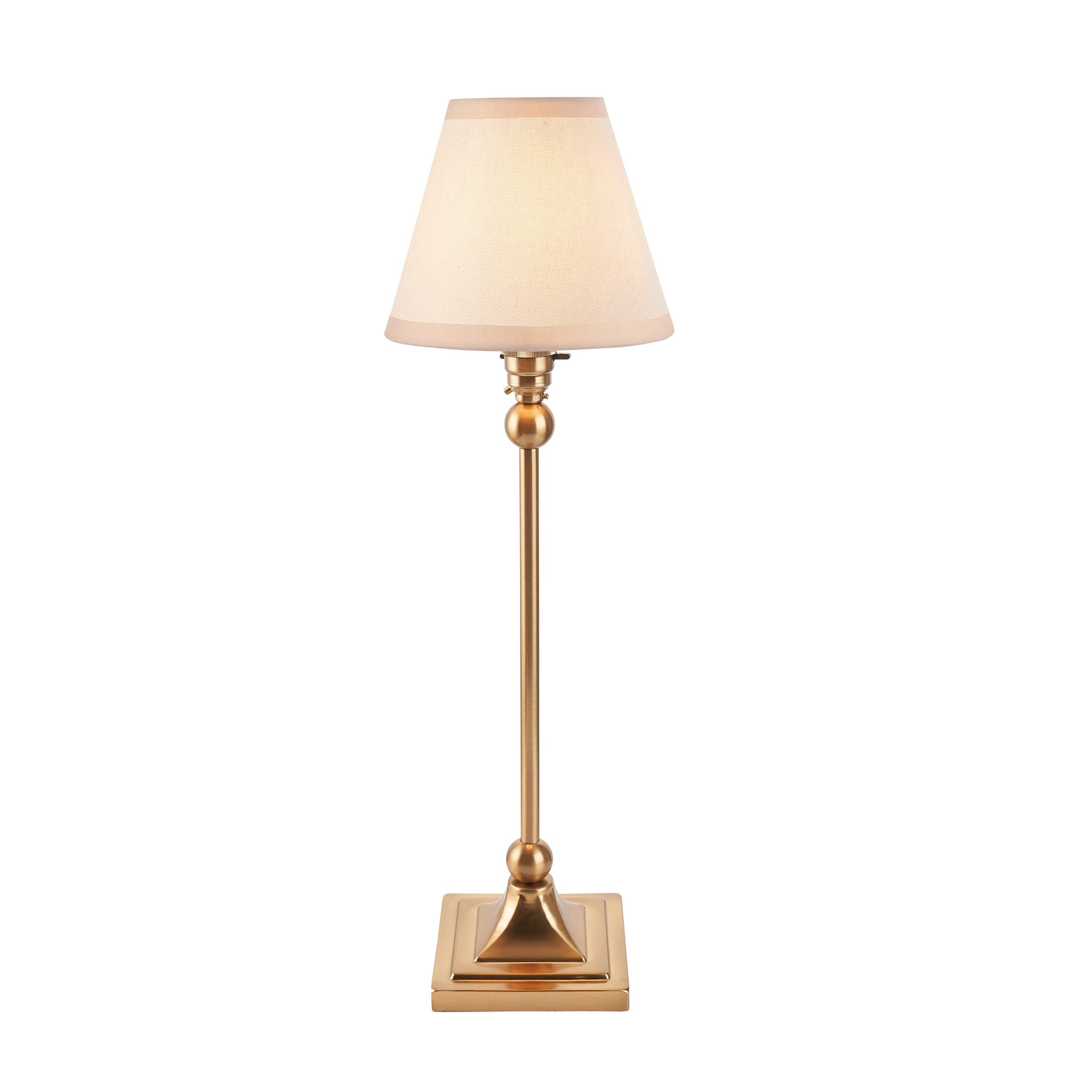 Santiago Brass Table Lamp With White Ivy Shade