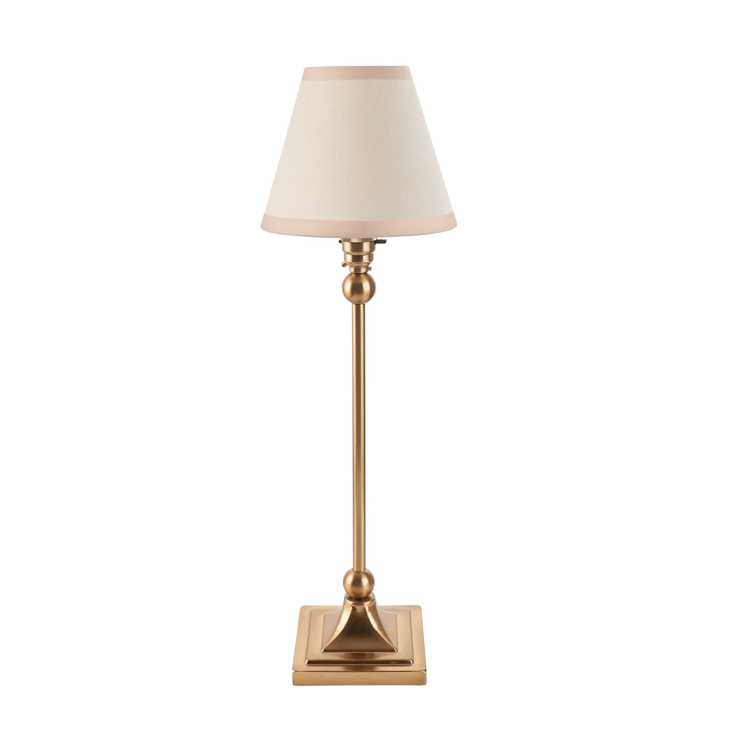 Santiago Brass Table Lamp With White Ivy Shade