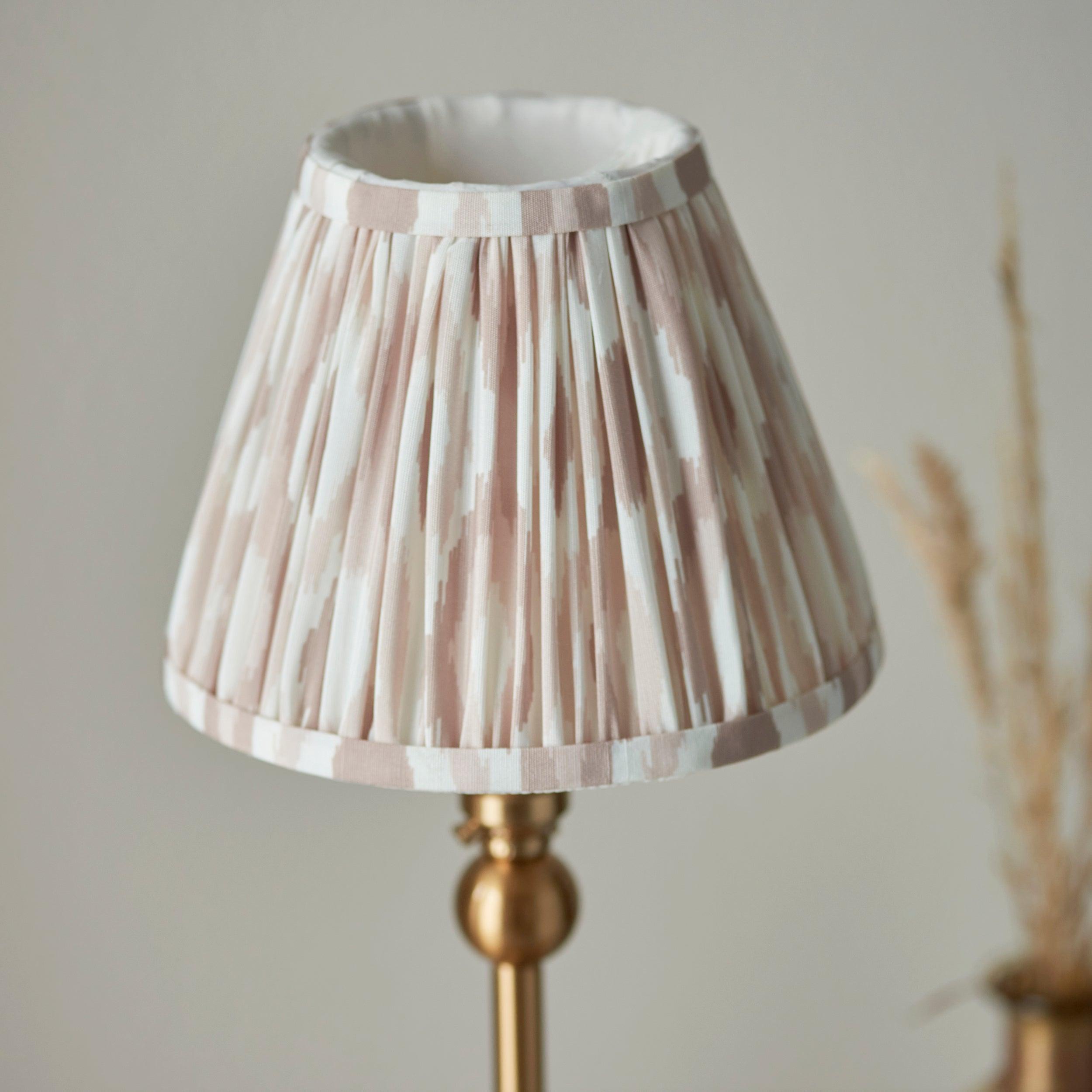 Santiago Brass Table Lamp With Neutral Ikat Shade