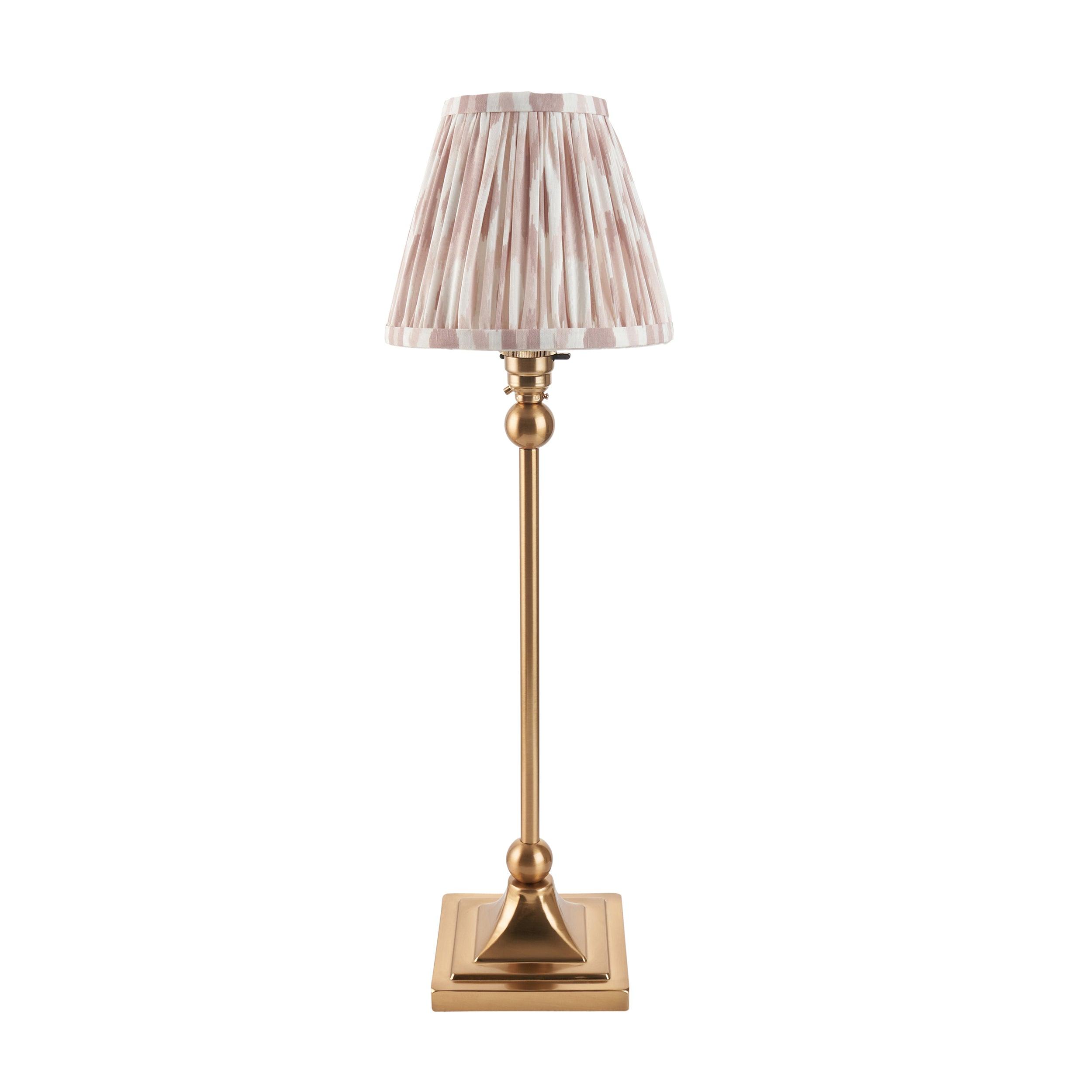 Santiago Brass Table Lamp With Neutral Ikat Shade