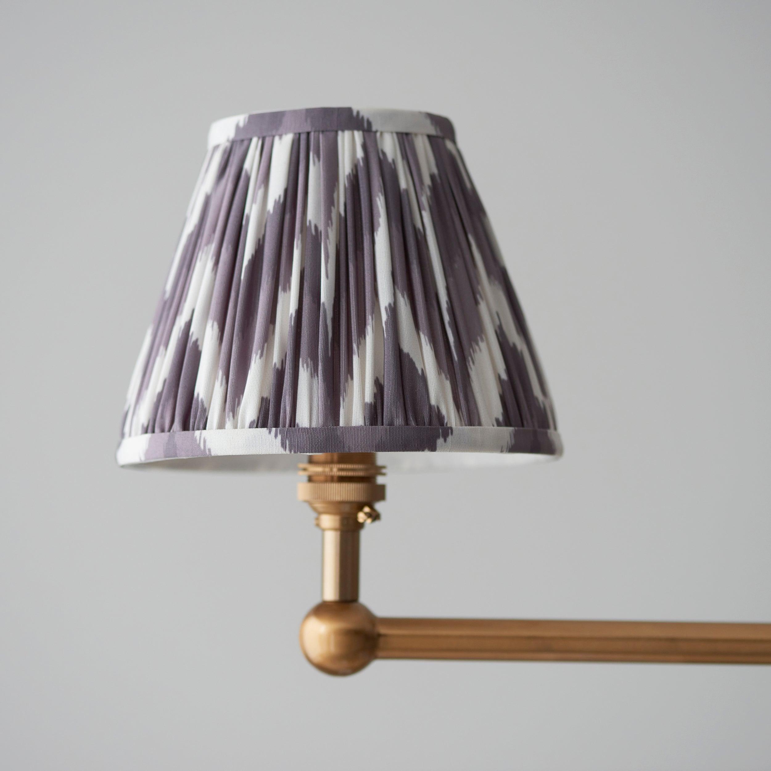 Santiago Brass 4 Light Pendant Ceiling Light With Pearl Grey Ripple 16cm Shades