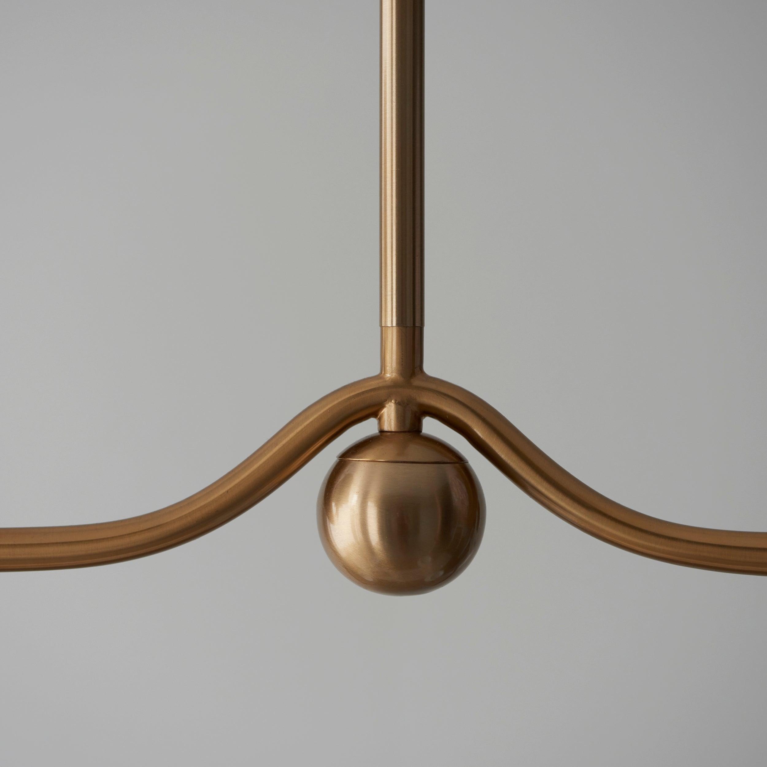 Santiago Brass 4 Light Pendant Ceiling Light With Grey Ikat 16cm Shades