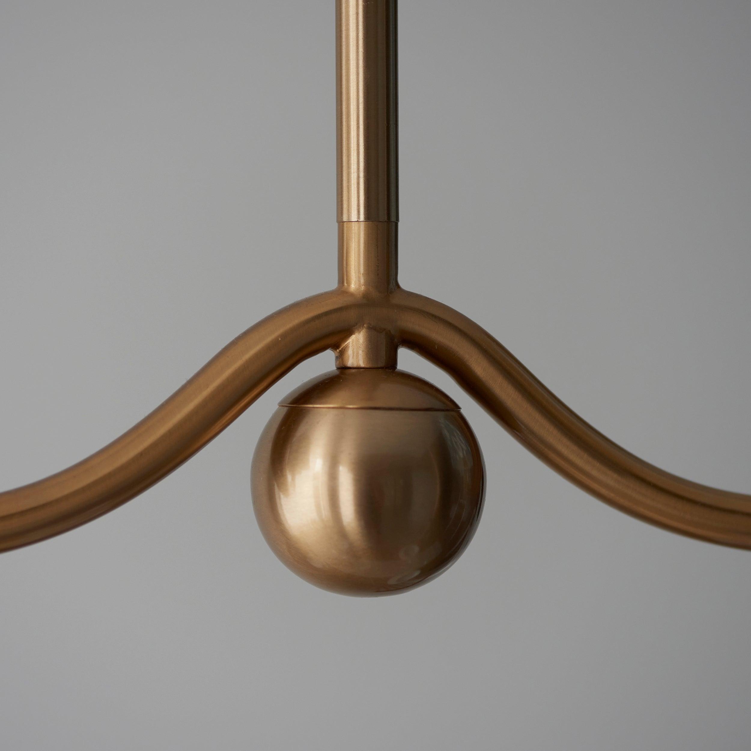 Santiago Brass 4 Light Pendant Ceiling Light With Blue Ikat 16cm Shades