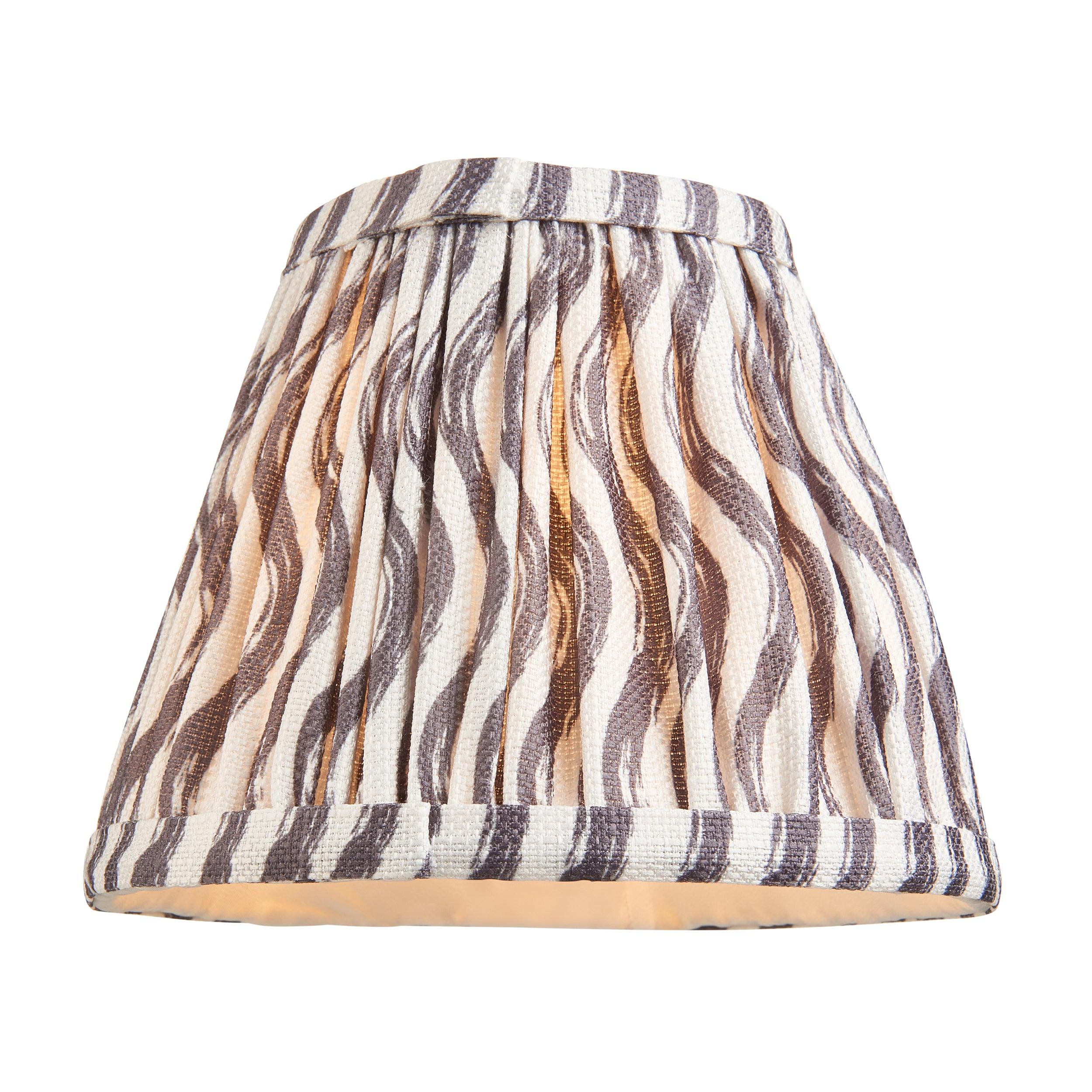 Santiago Brass 5 Light Pendant Ceiling Light With Grey Ripple 16cm Shades