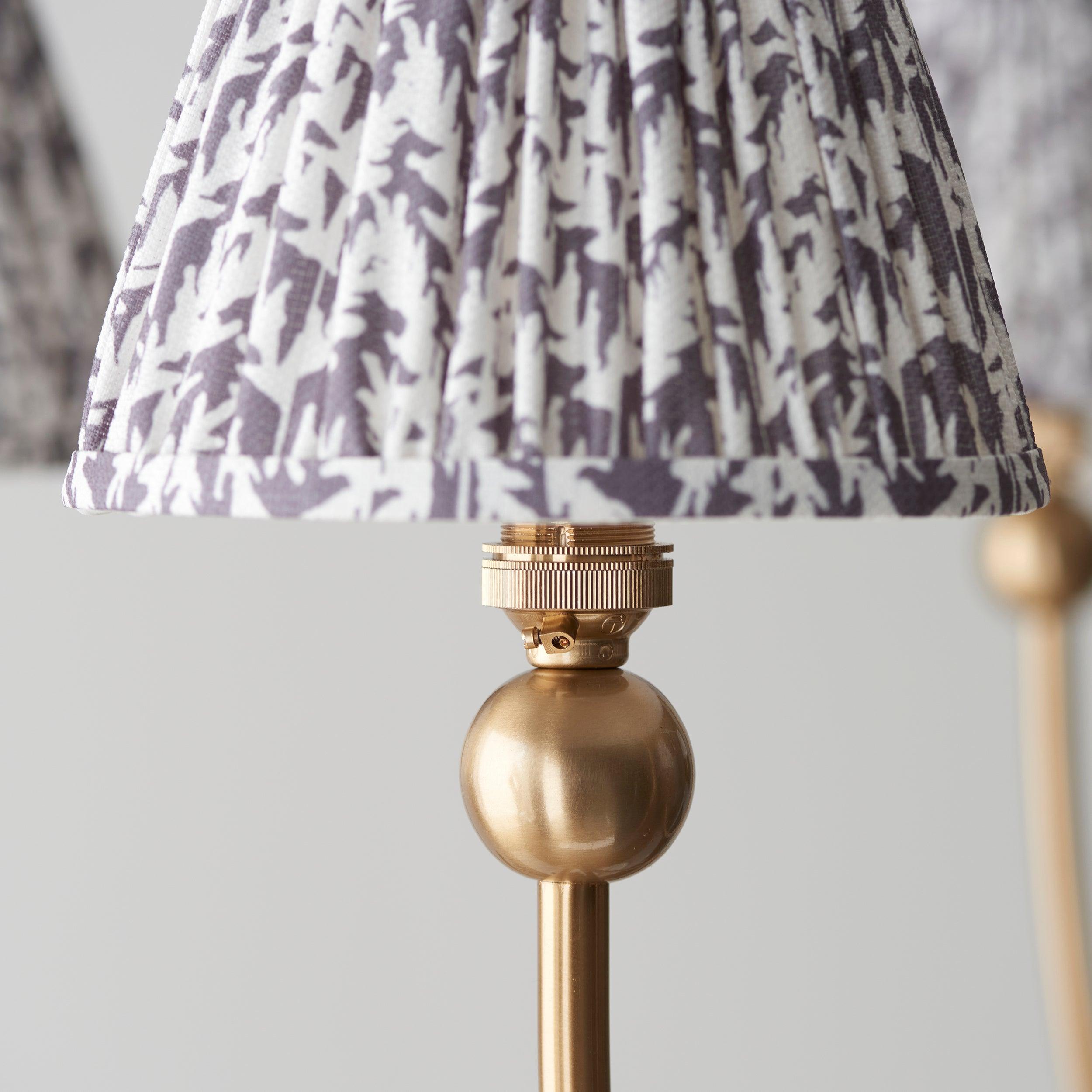 Santiago Brass Chandelier With Grey Leaf 16cm Shades