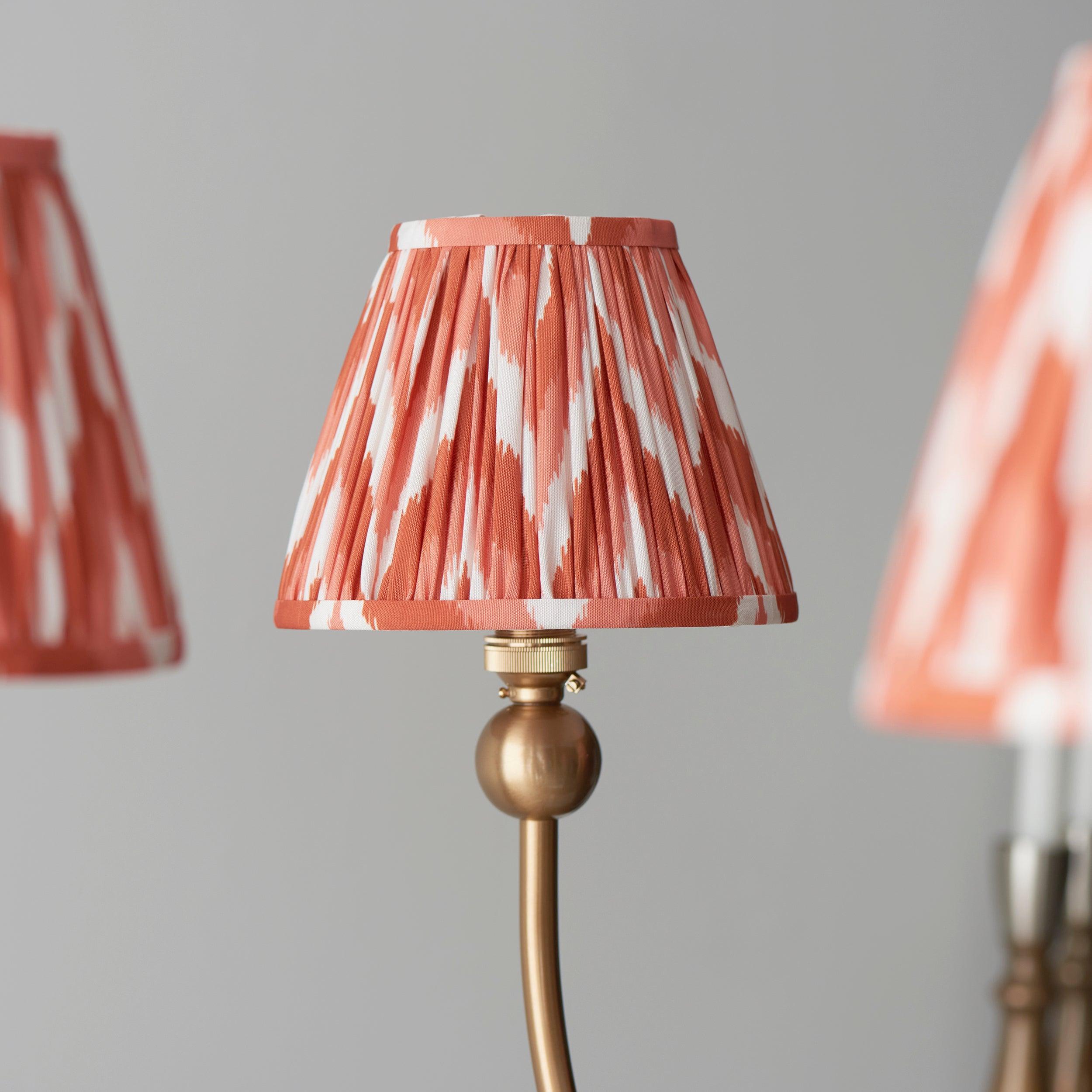 Santiago Brass Chandelier With Orange Zigzag 16cm Shades