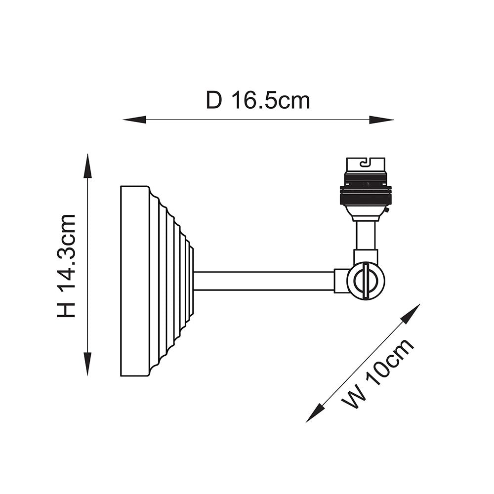 Obelisk Wing Brass Wall Light Fitting