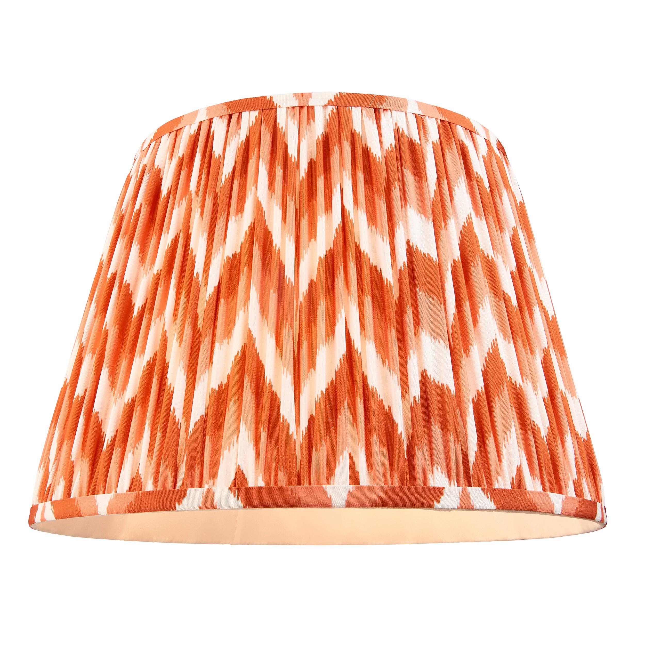 Eltham Ceiling Pendant Light With Red Flex and Orange Zigzag 40cm Shade