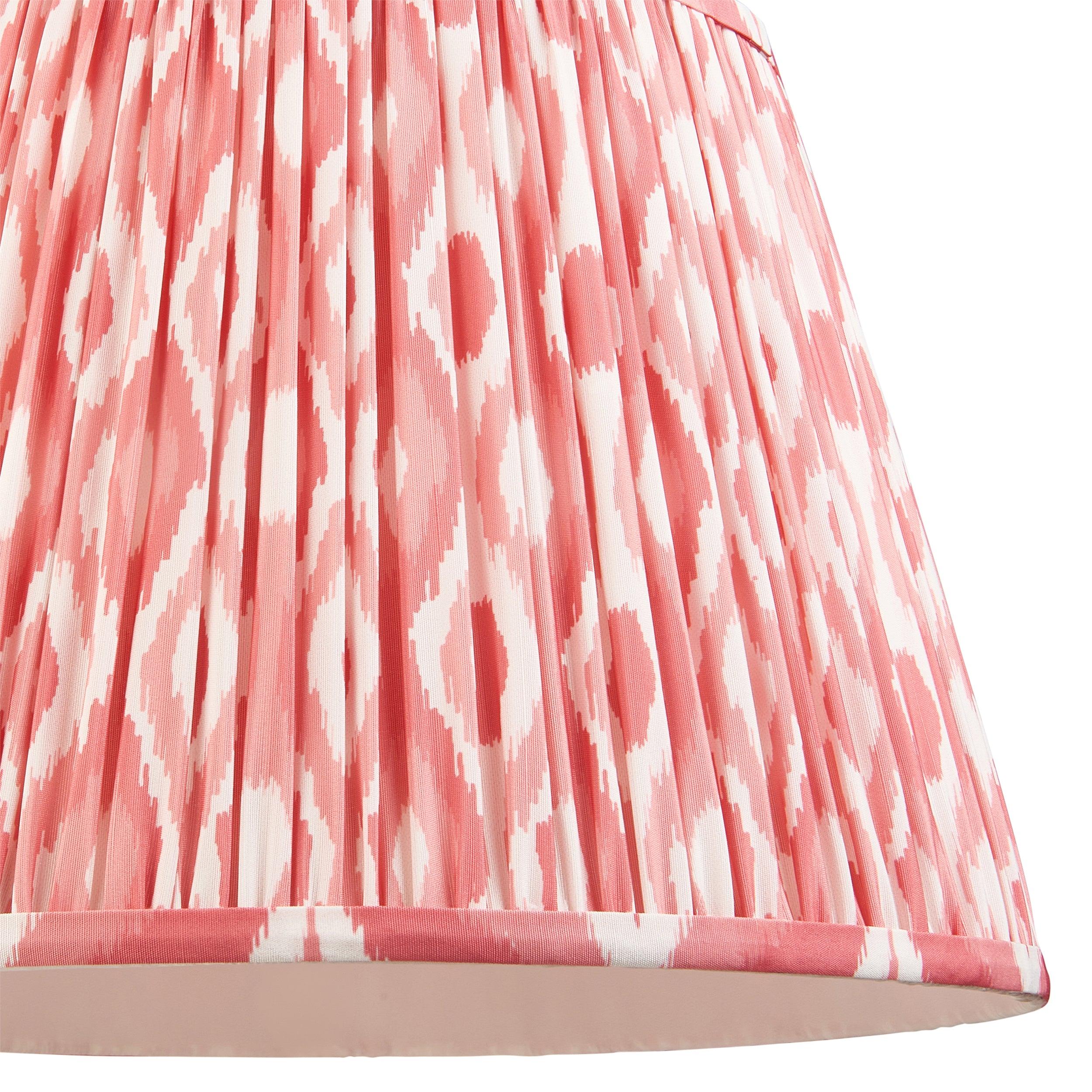 Eltham Ceiling Pendant Light With Green Flex and Pink Ikat 40cm Shade