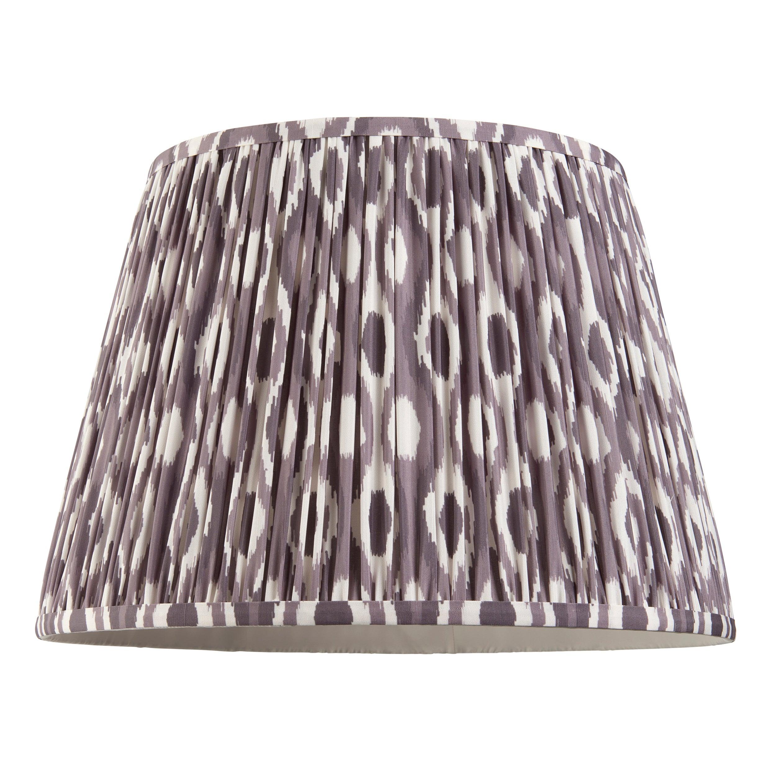 Eltham Ceiling Pendant Light With Green Flex and Grey Ikat 40cm Shade