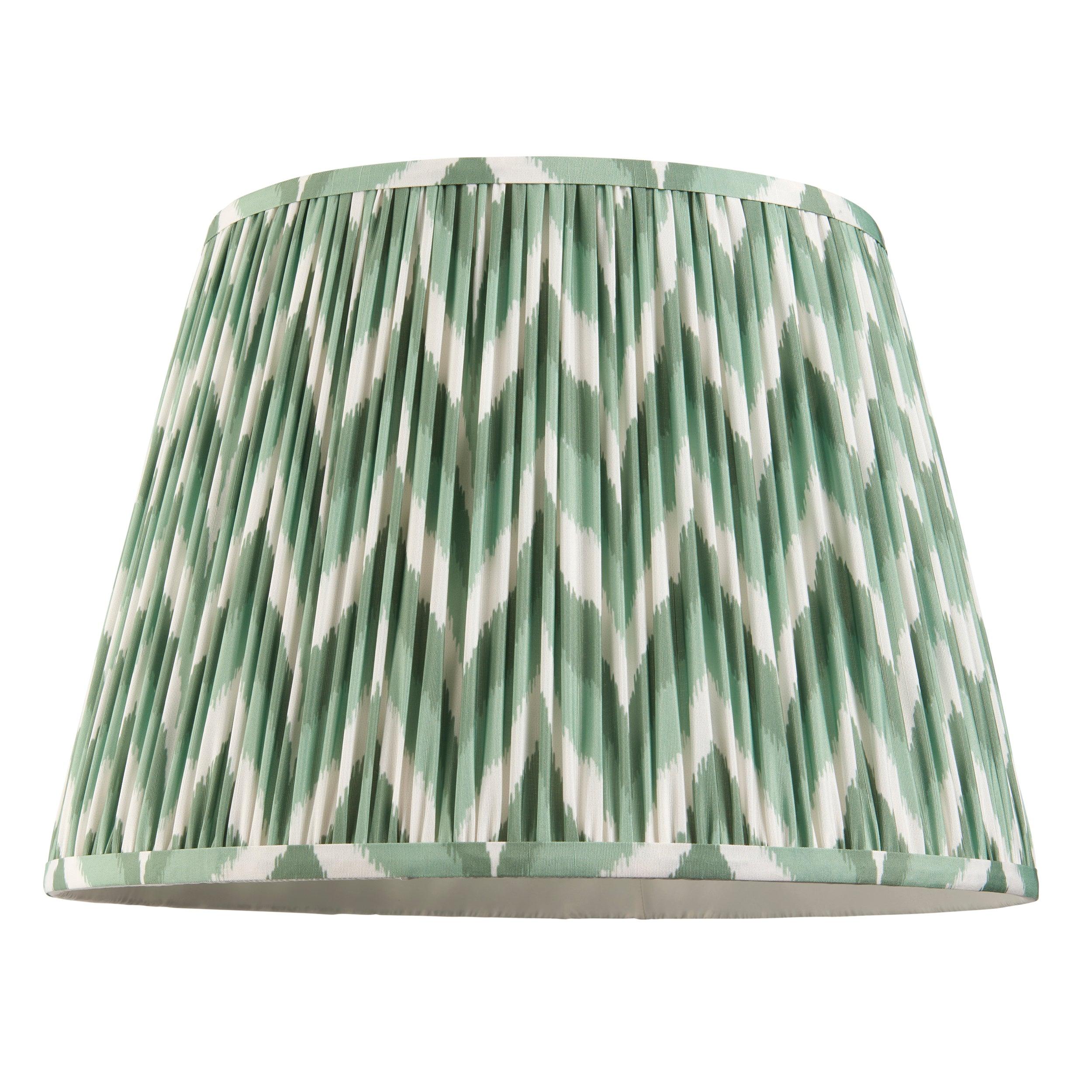 Eltham Ceiling Pendant Light With Blue Flex and Green Zigzag 40cm Shade