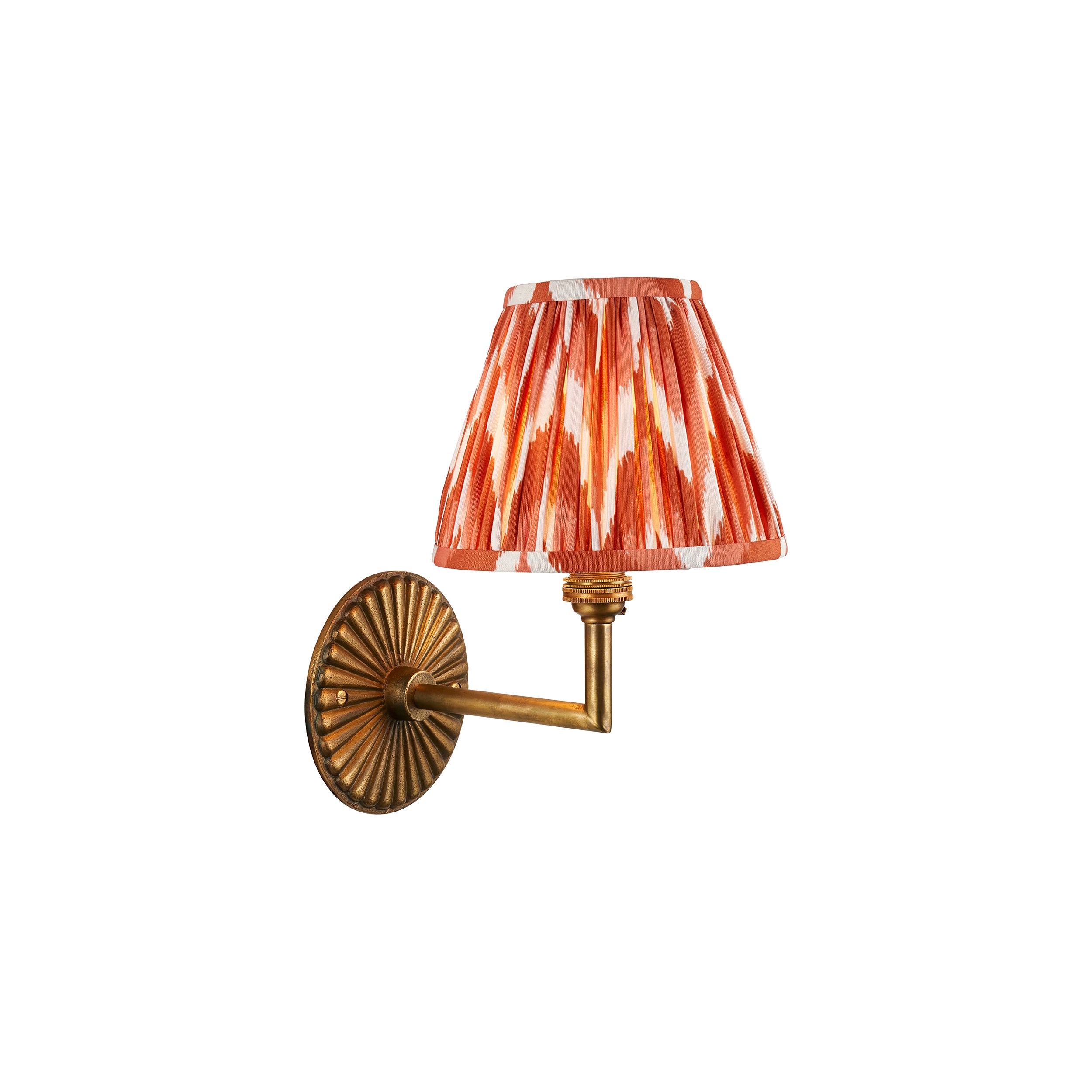 Dahlia Angle Brass Patina & Orange Zigzag 16cm Shade 115325 by Endon Lighting