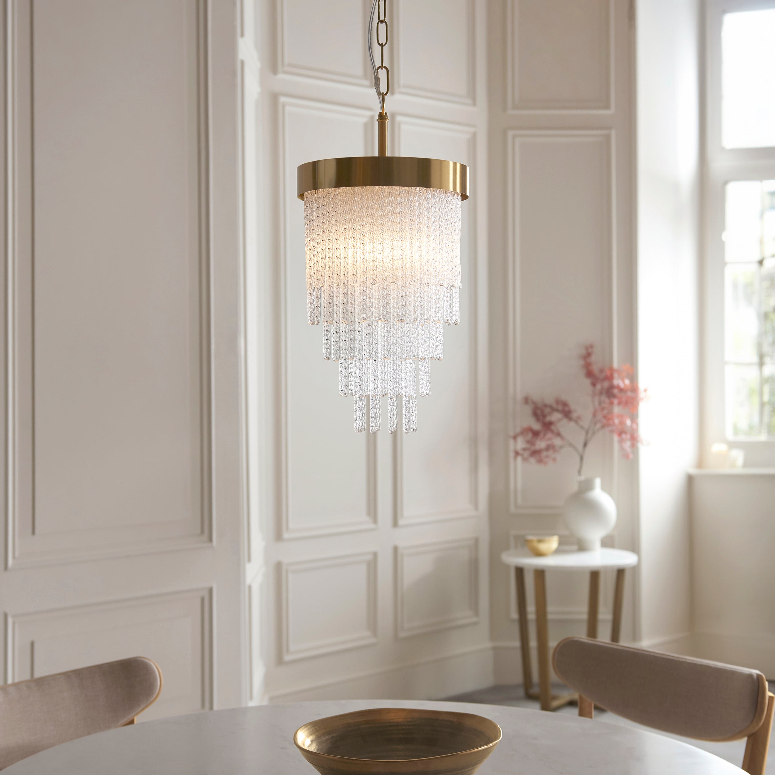 Anistoria Brass & Glass Rod Pendant