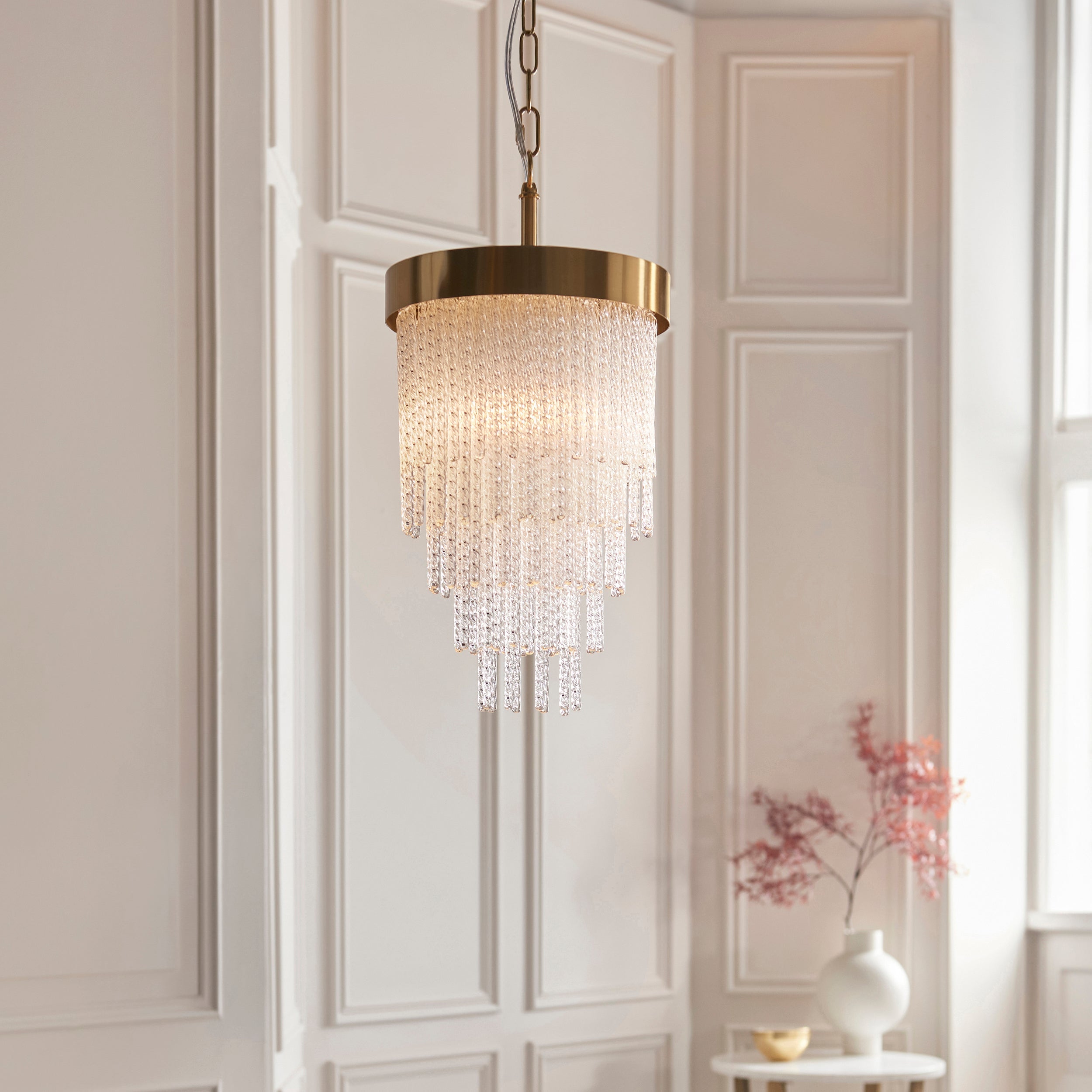 Anistoria Brass & Glass Rod Pendant-OPEN-BOX-50-200826