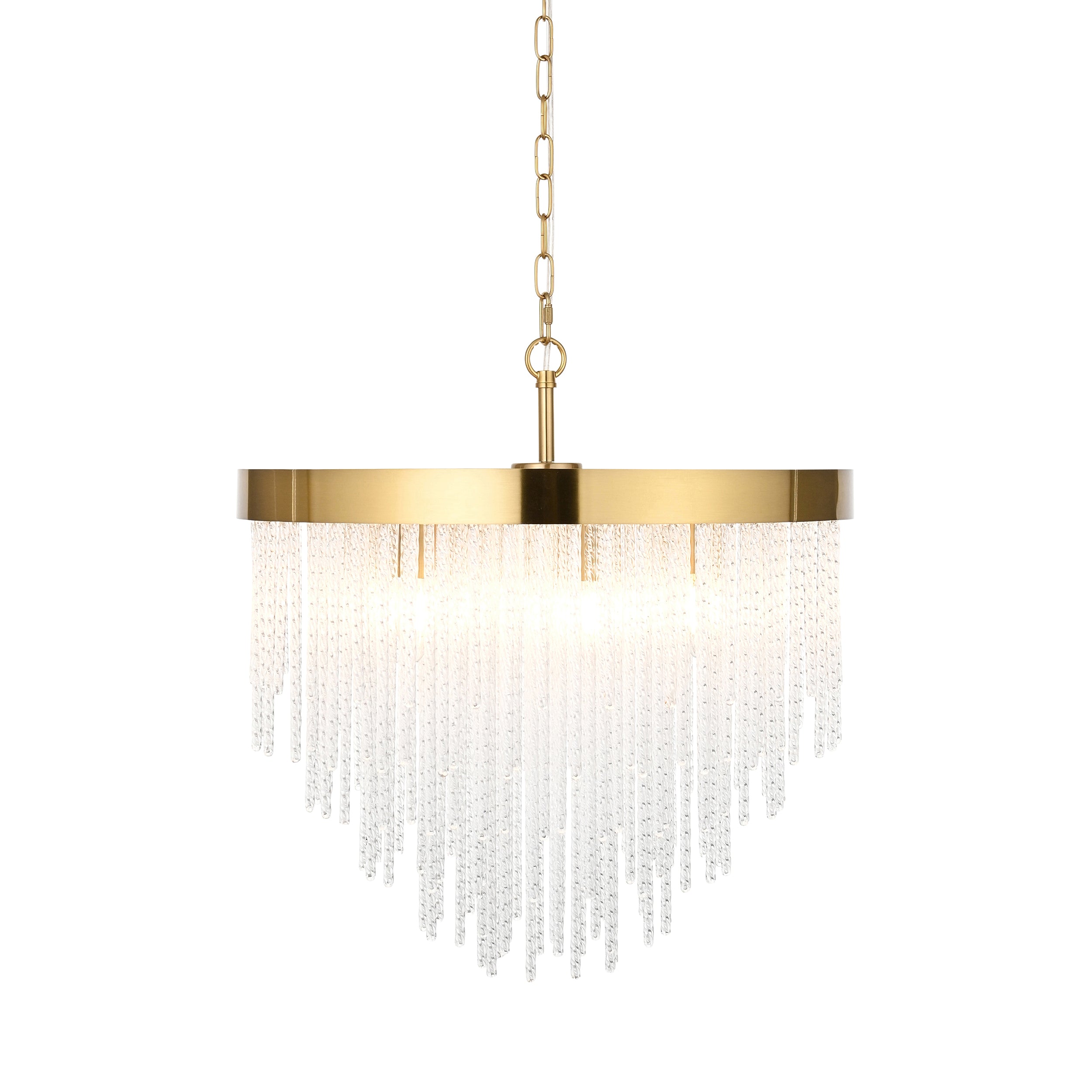 Anistoria 5 Light Brass Pendant - Glass Rods 115346 by Endon Lighting