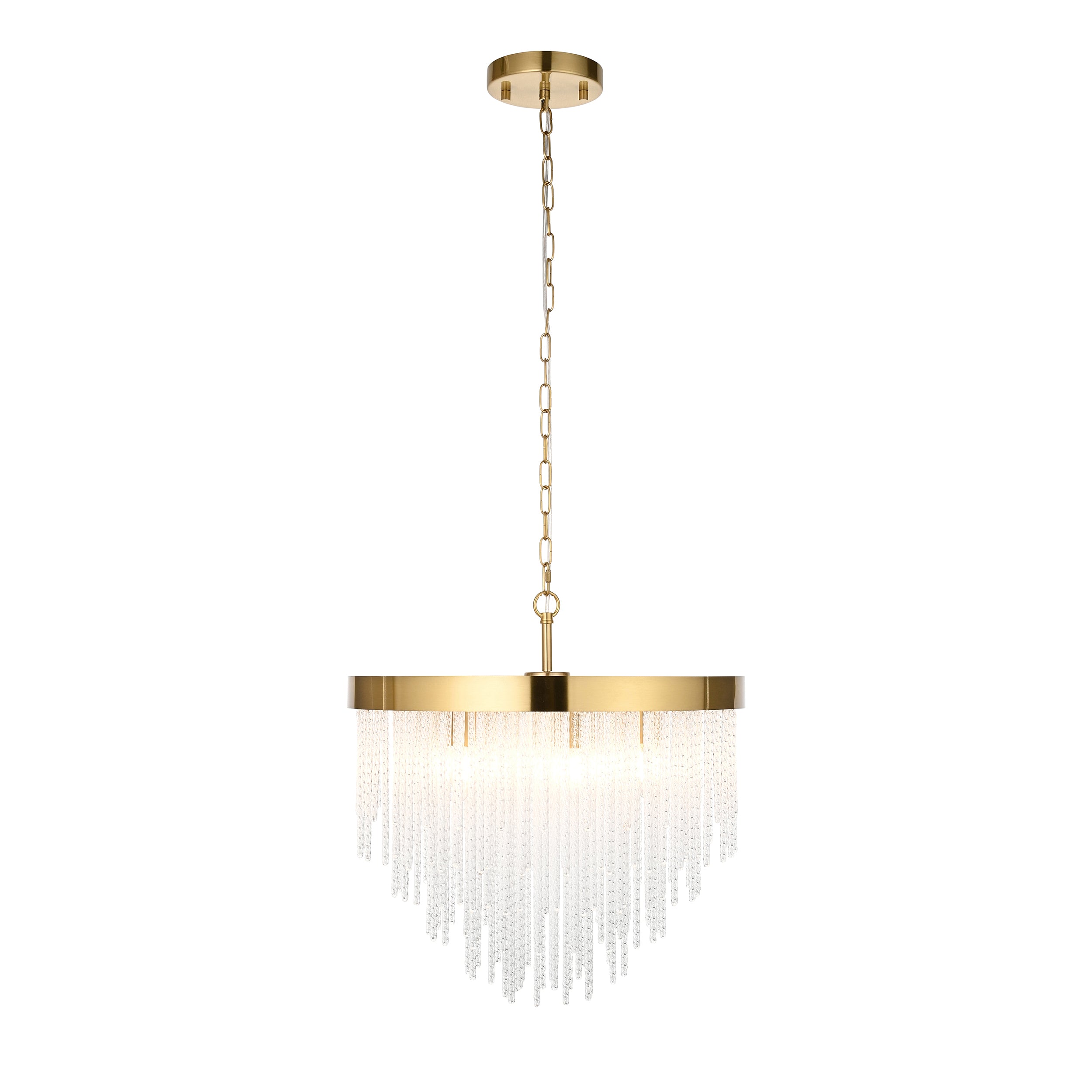 Anistoria 5 Light Brass Pendant - Glass Rods