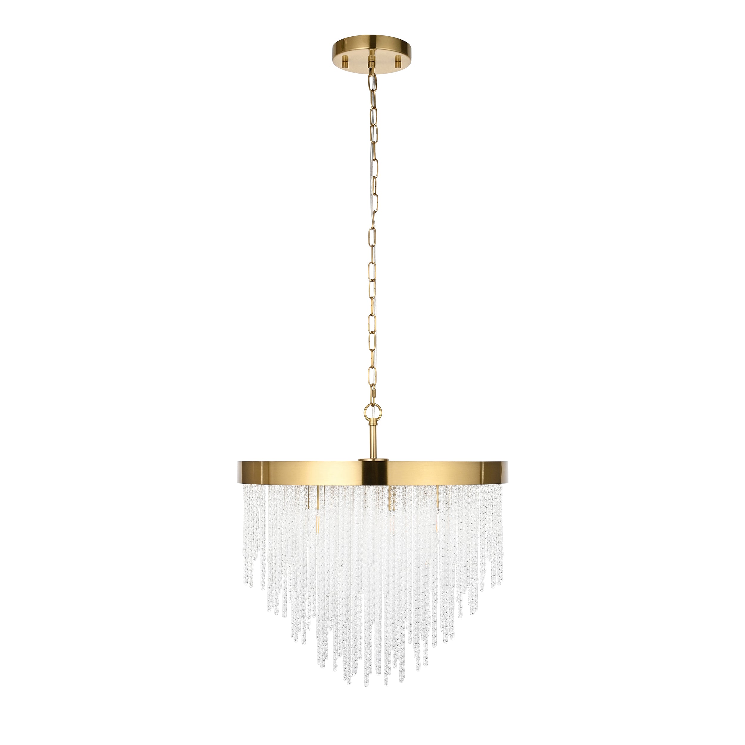 Anistoria 5 Light Brass Pendant - Glass Rods