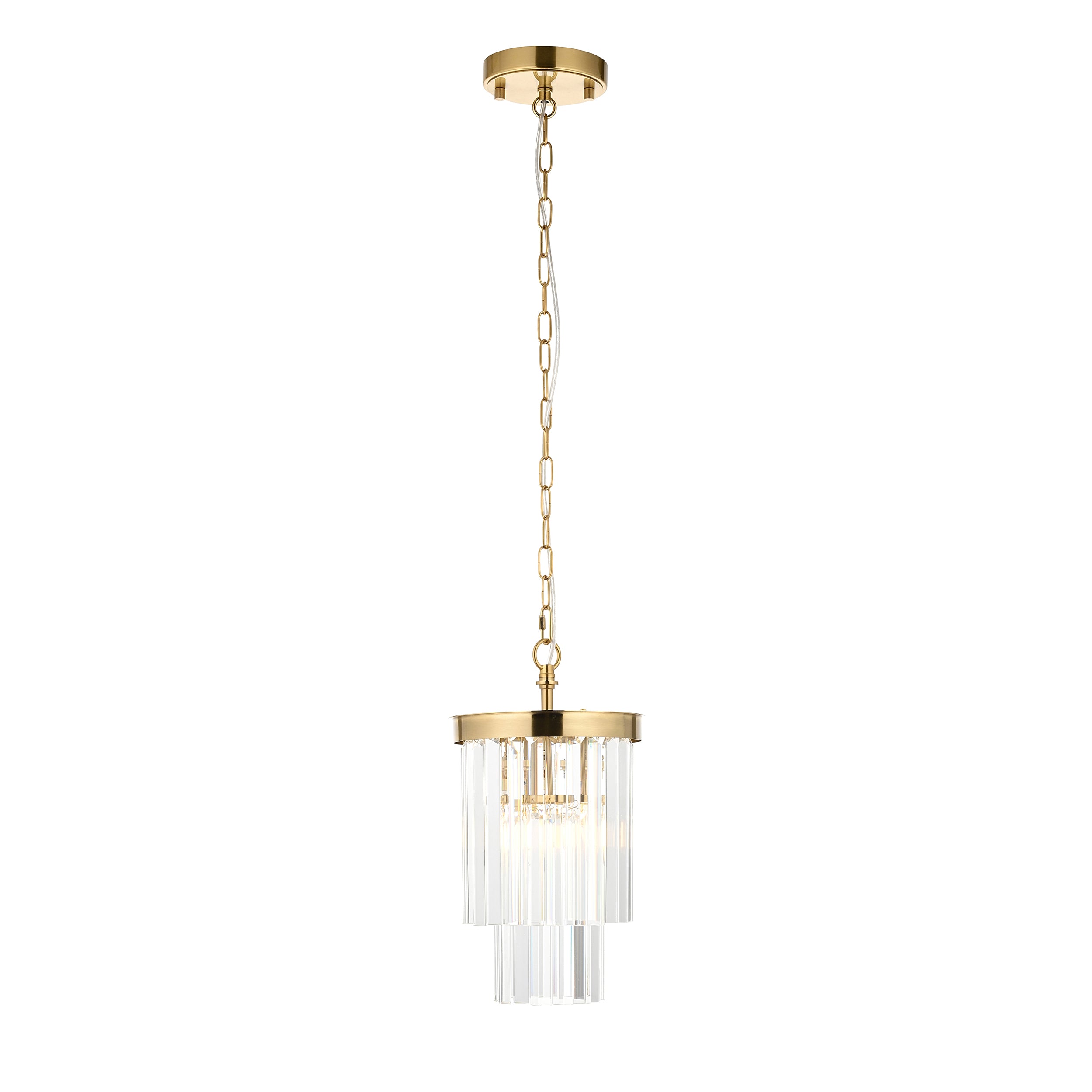 Conaston Brass Pendant - Clear Cut Glass