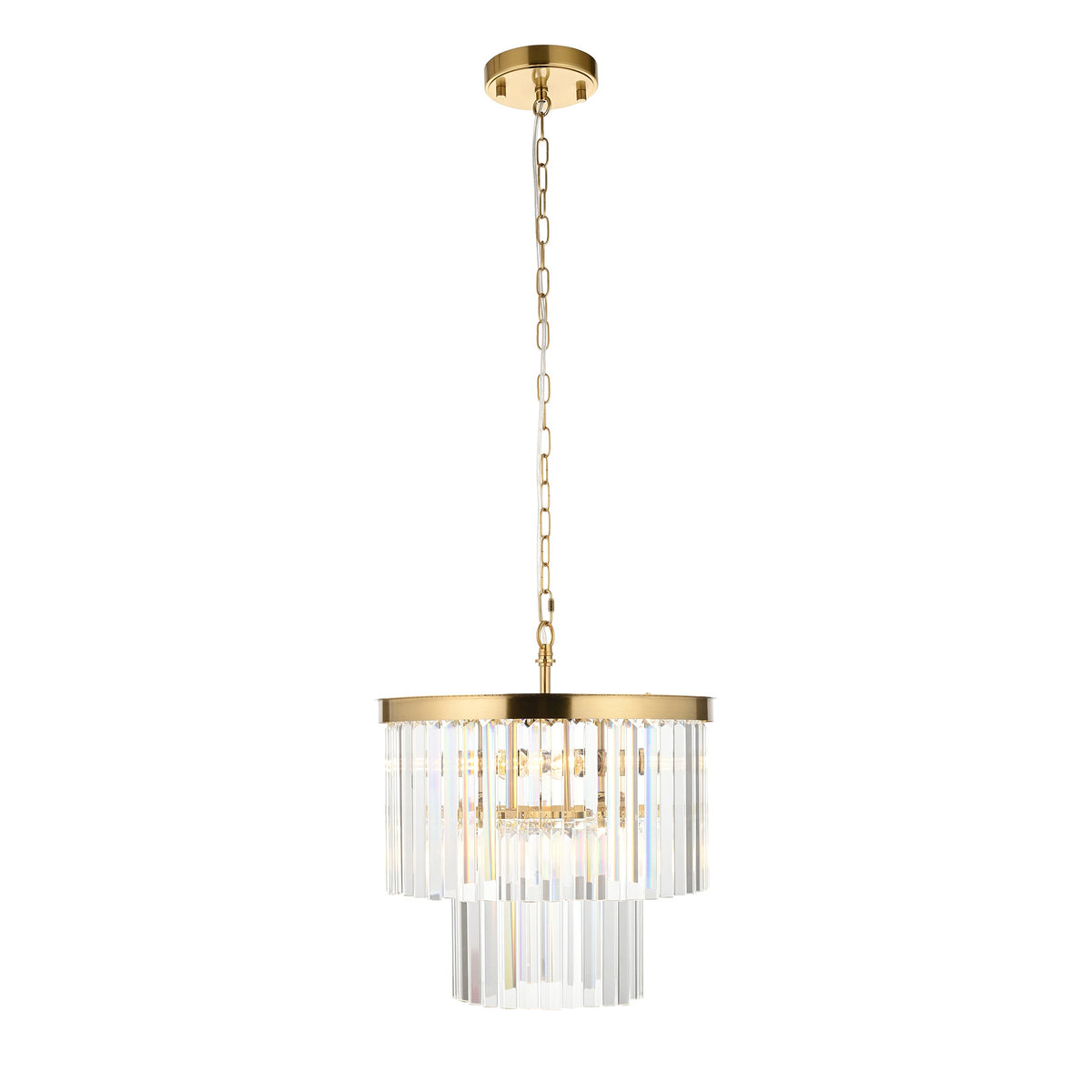 Conaston Brass 4 Light Pendant - Clear Cut Glass-warehouse-180926