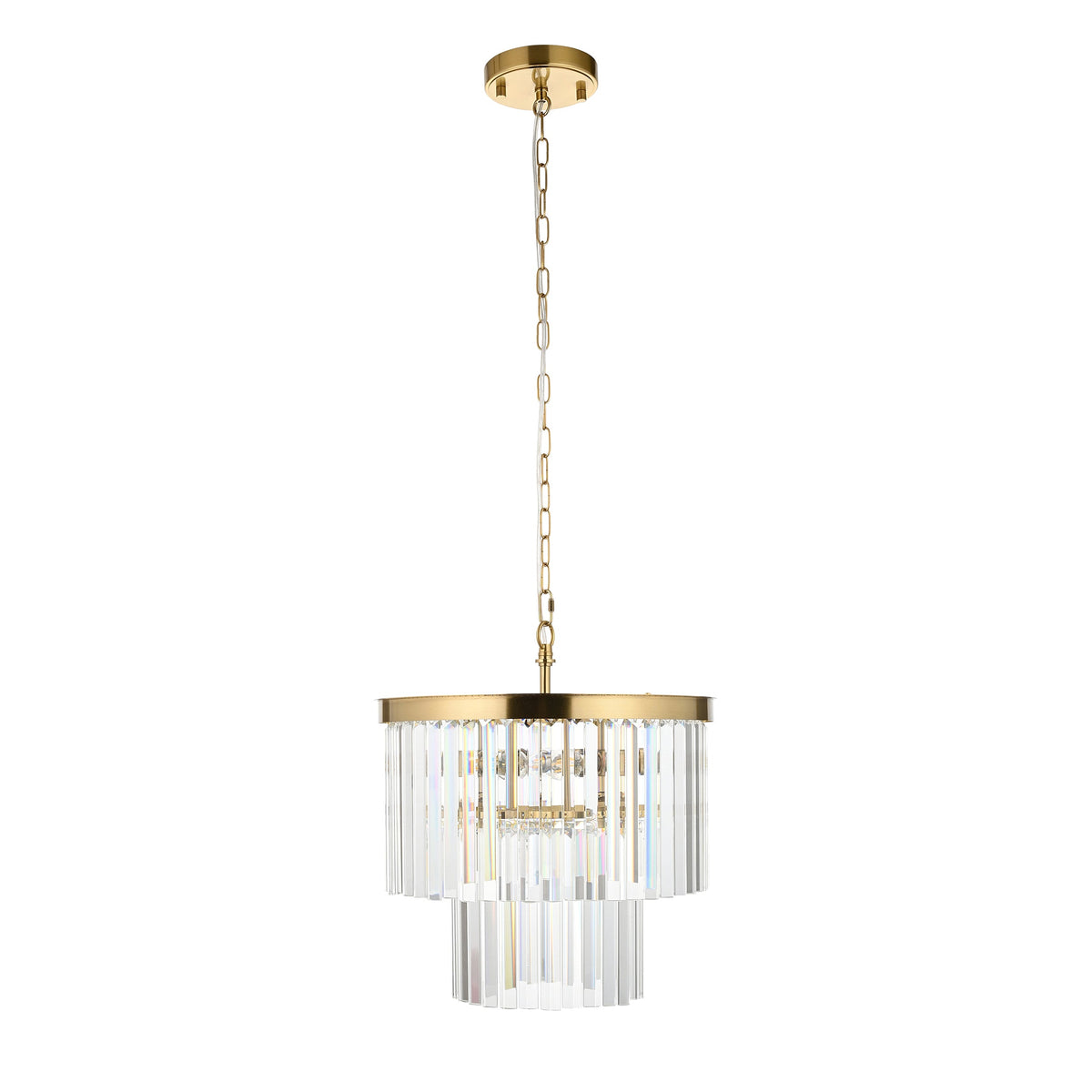 Conaston Brass 4 Light Pendant - Clear Cut Glass-warehouse-180926