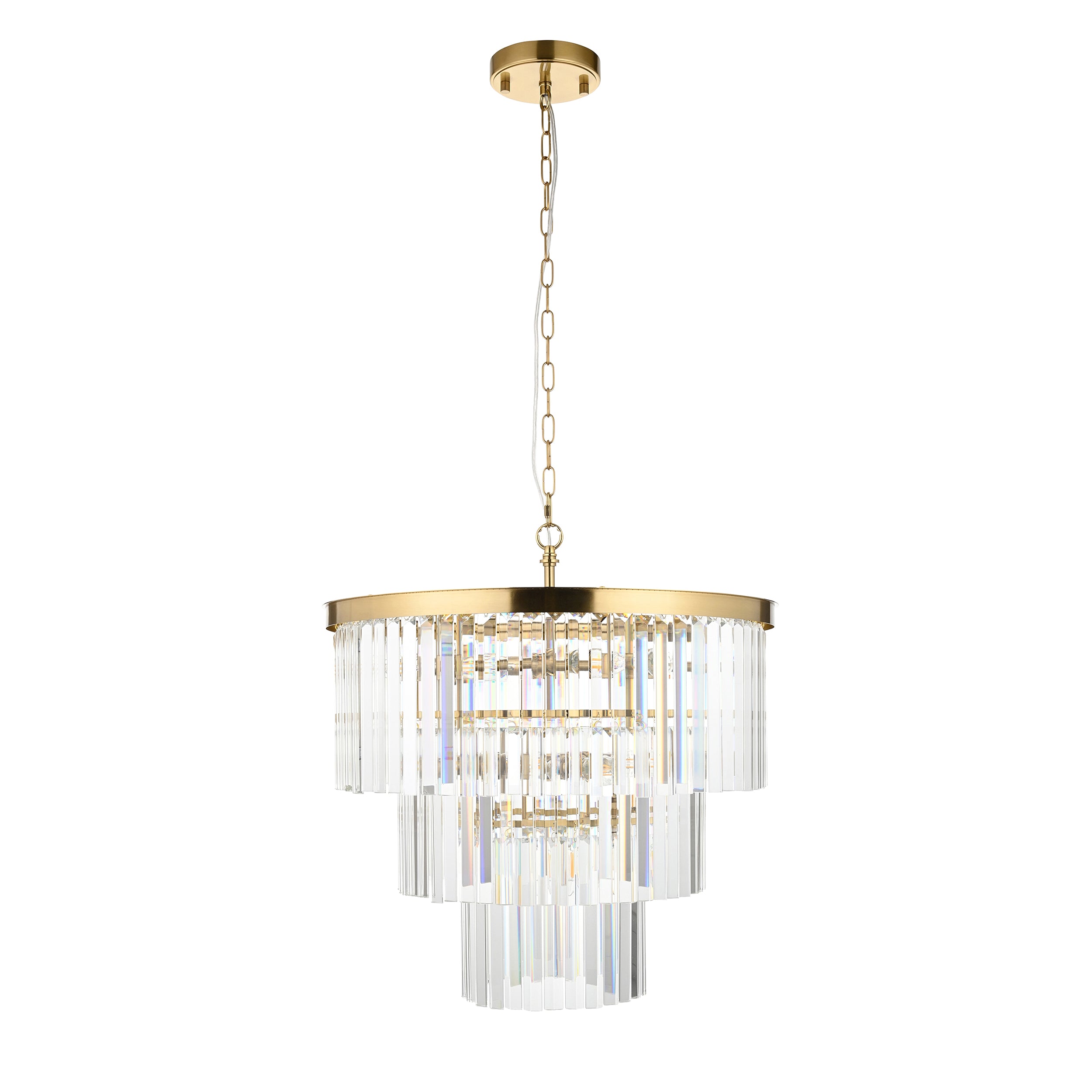 Conaston Brass 7 Light Pendant - Clear Cut Glass