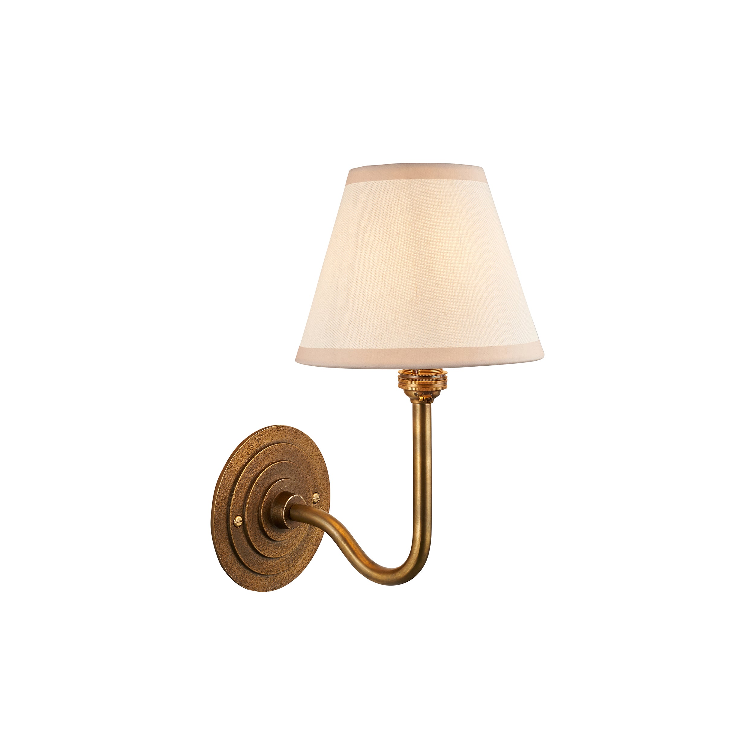 Halo Swan Brass Wall Light &White Ivy 16cm Shade 115473 by Endon Lighting