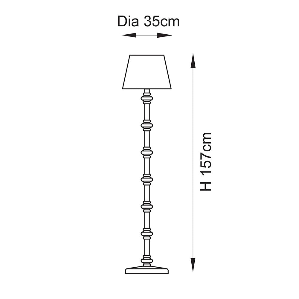 Carnaby Pink Floor Lamp & Ripple 35cm Coral Pink Shade — rear view