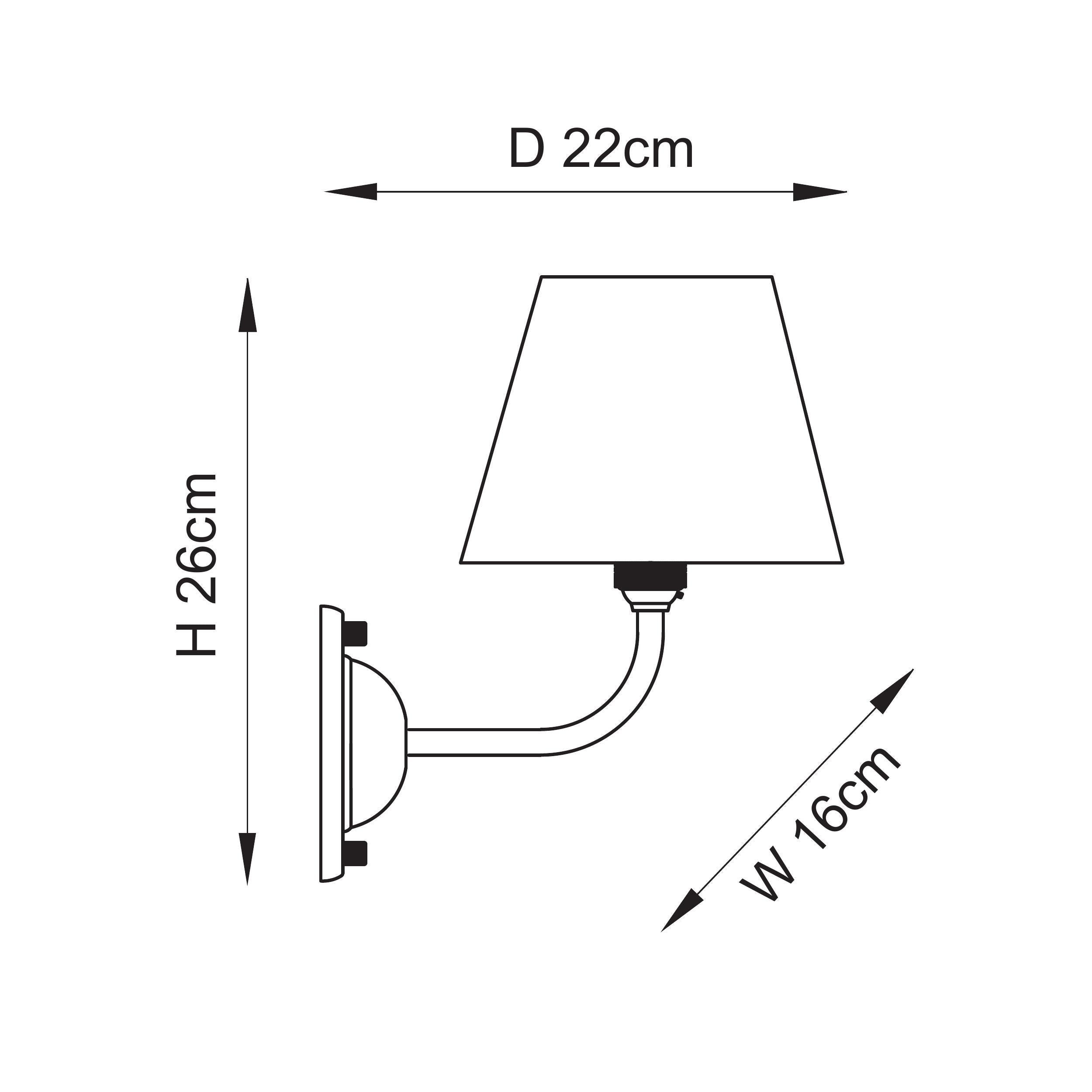 Dome Arc Brass Wall Light & Ivy 16cm Vintage white Shade