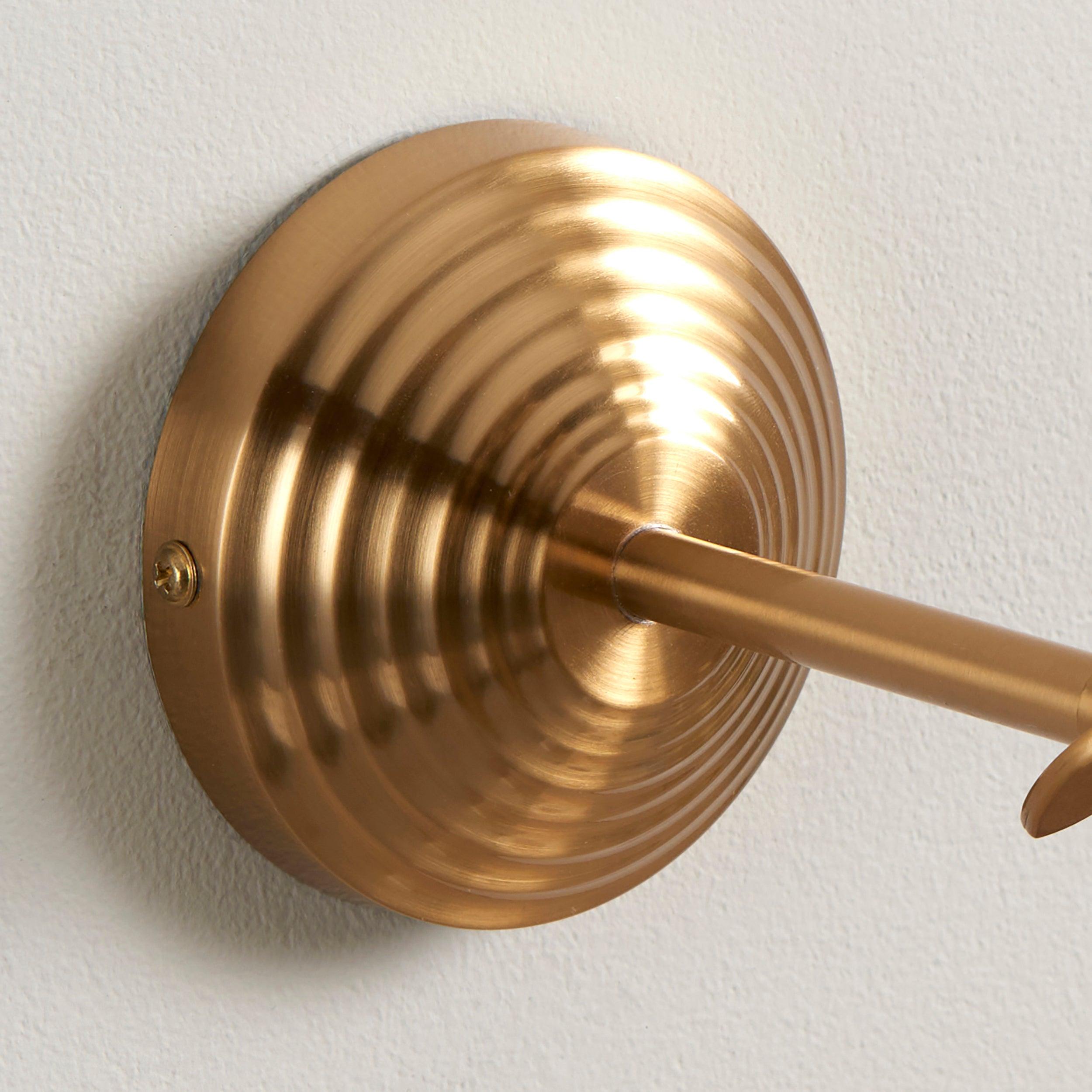 Obelisk Brass Wall Light Wing & Zigzag 16cm Pearl Grey Shade