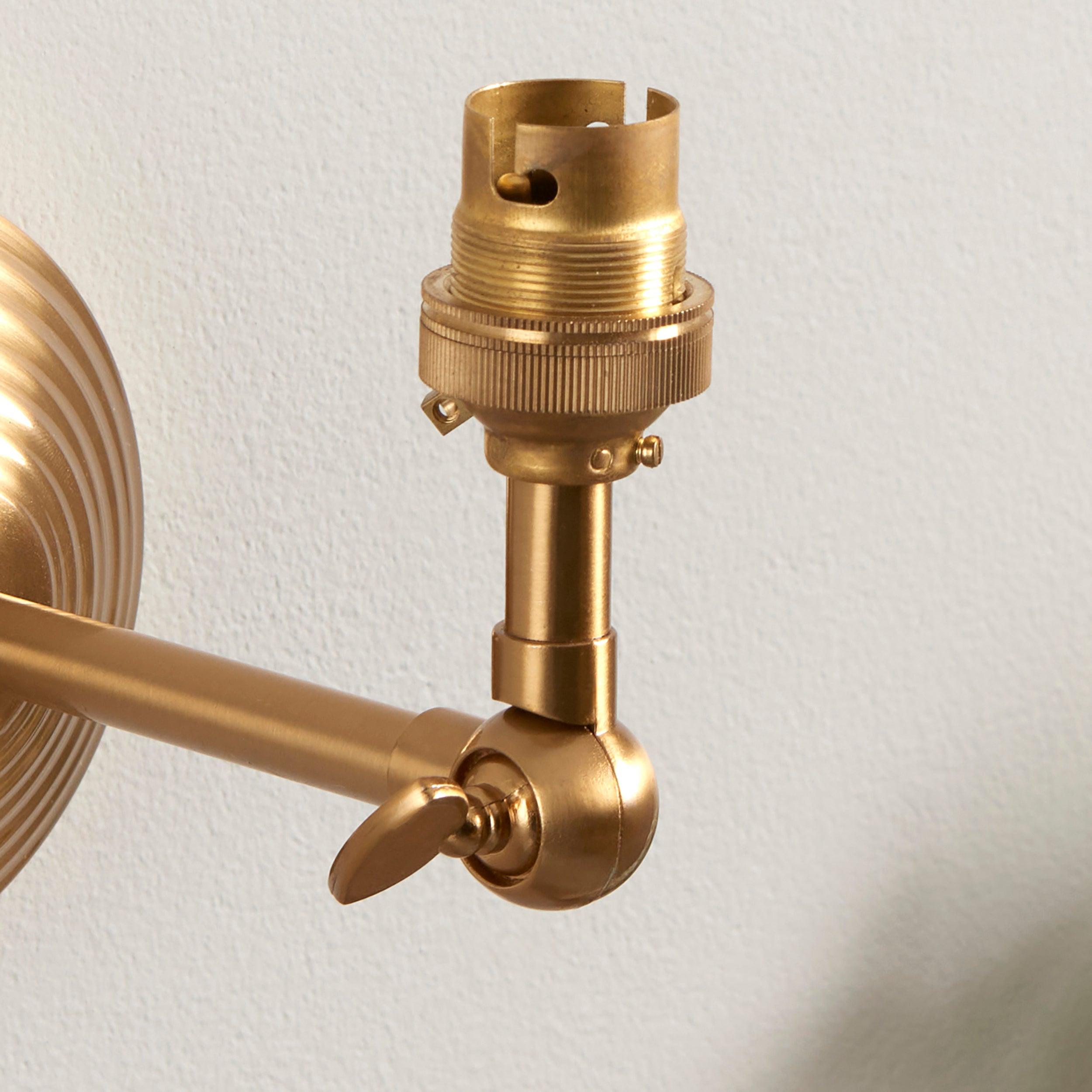 Obelisk Brass Wall Light Wing & Ikat 16cm Pearl Grey Shade