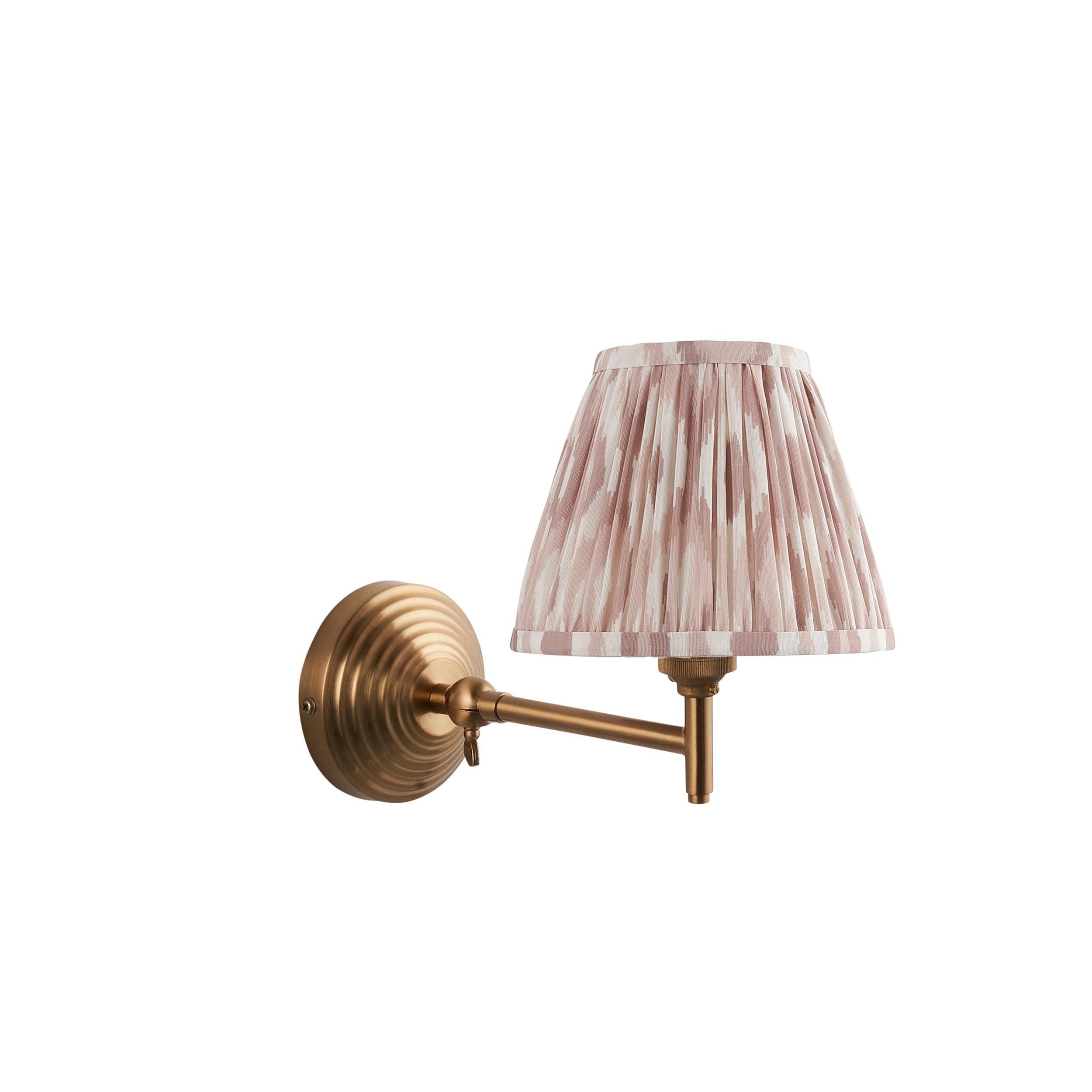 Obelisk Fold Brass Wall Light & Ikat 16cm Neutral Shade