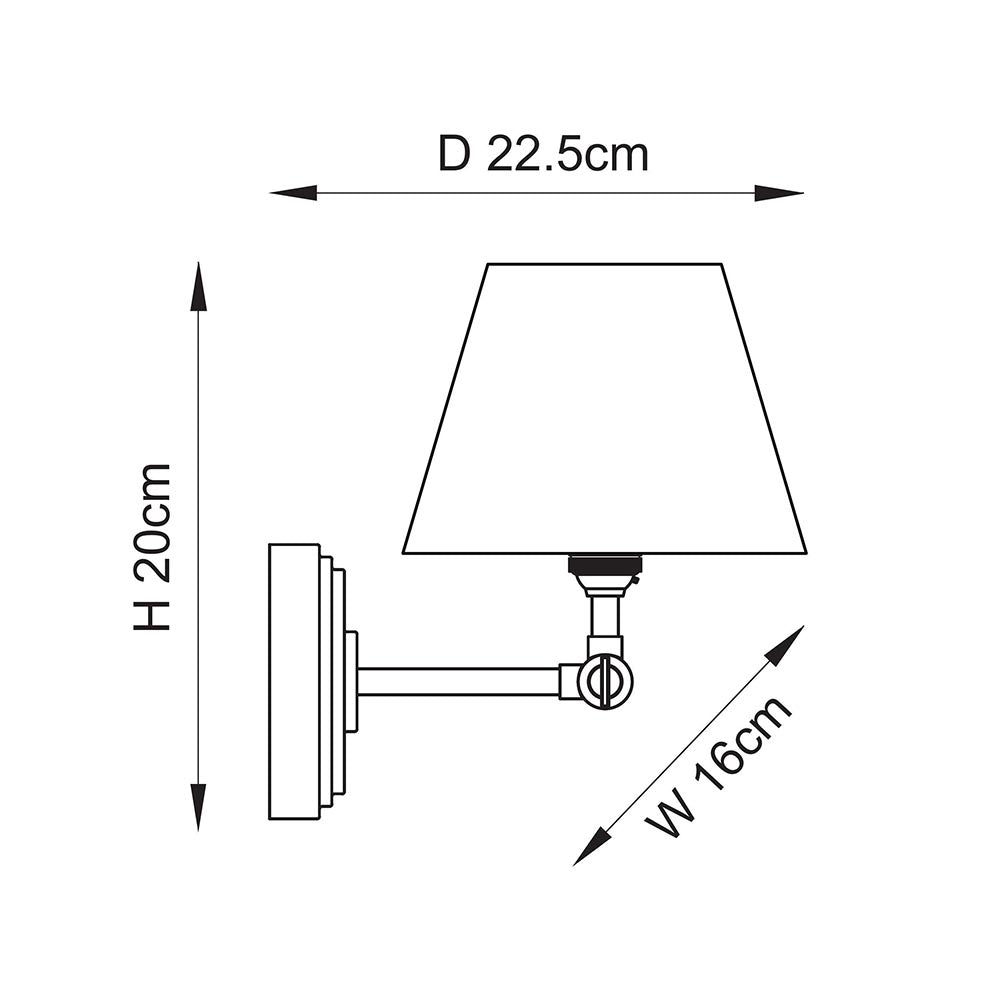 Step Wing Brass Wall Light & Ripple 16cm Marlin Blue Shade