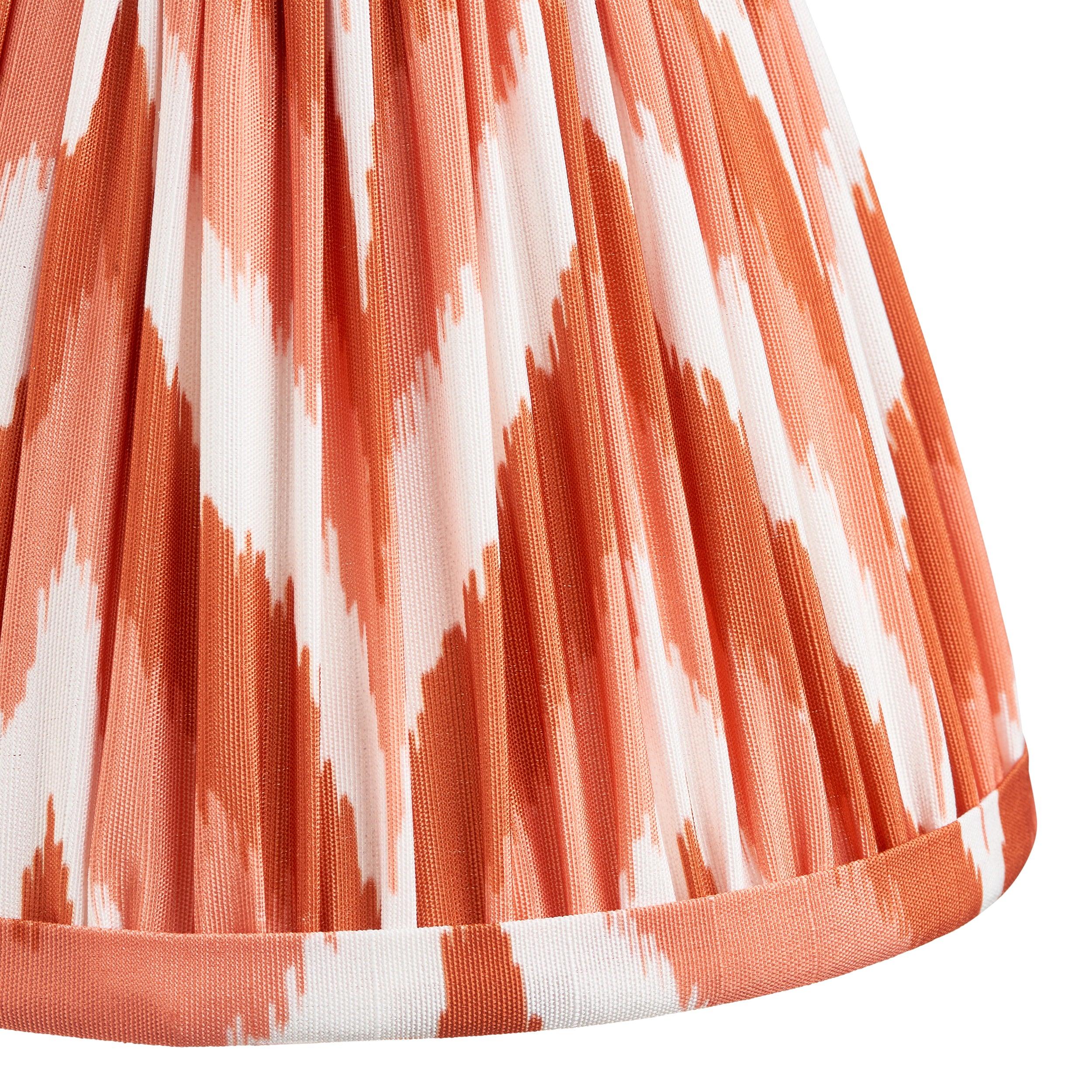 Step Wing Brass Wall Light & Zigzag 16cm Apricot Orange Shade