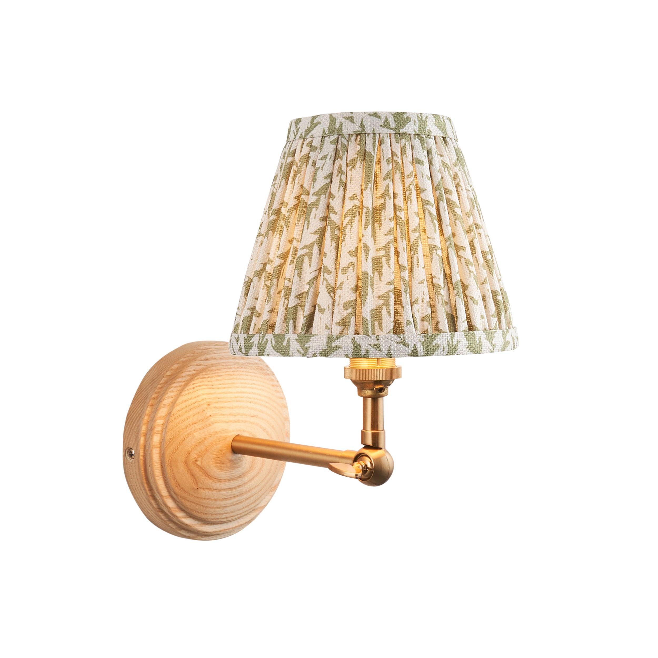 Wood Wing Wall Light & Leaf 16cm Herb Garden Green Shade