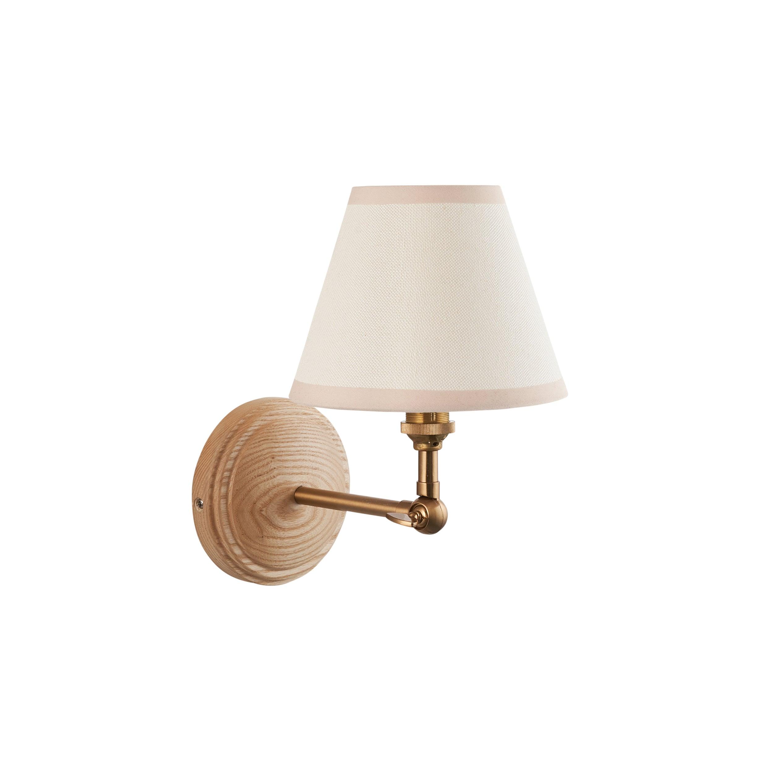 Wood Wing Wall Light & Ivy 16cm Vintage white Shade