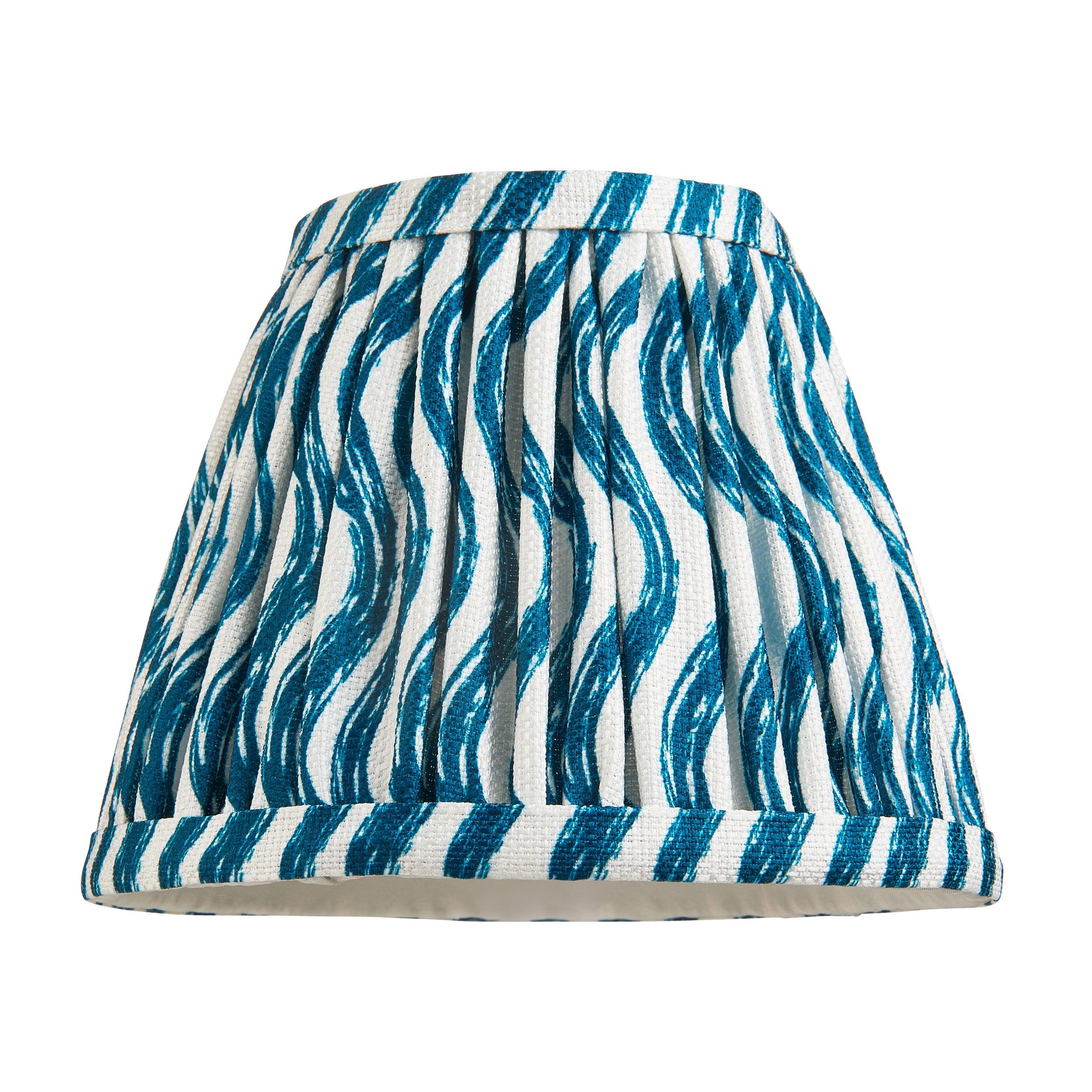 Wood Fold Wall Light & Ripple 16cm Marlin Blue Shade