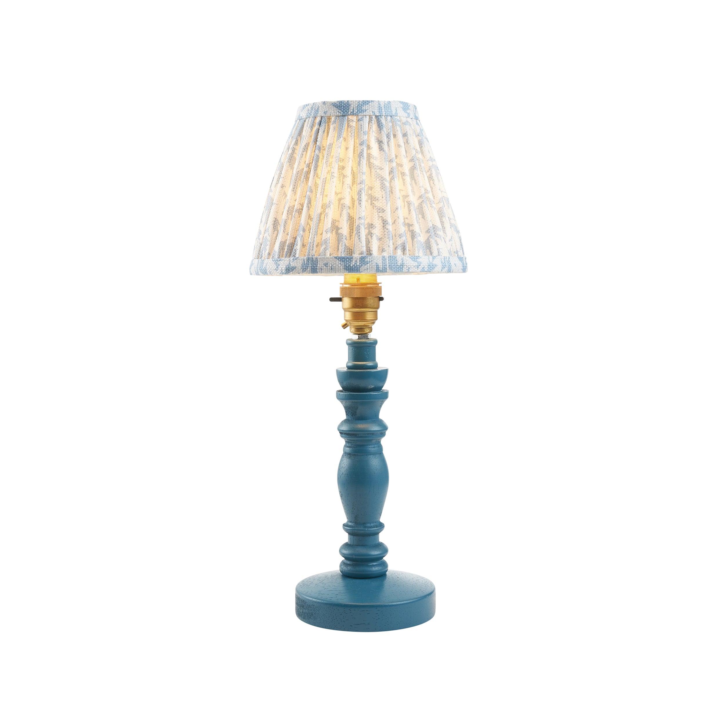 Bibury Blue Table Lamp & Leaf 16cm Shell Bay Blue Shade